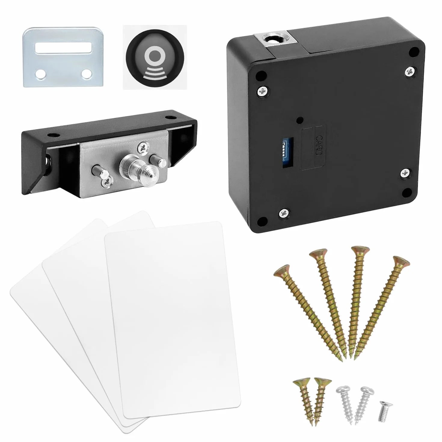 Cerradura de cajón RFID QWORK, Cerraduras ocultas para armario, Negro
