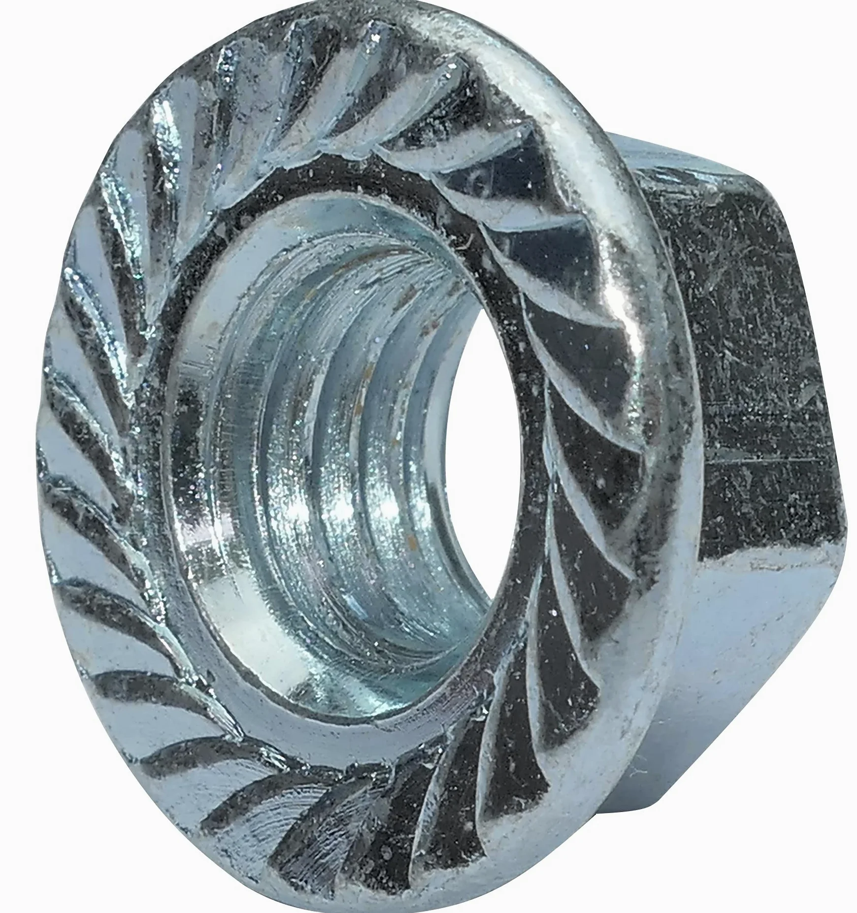 AERZETIX Tuercas Hexagonales con Brida Dentada M10 Ø20mm, 100 Piezas | Acero al Carbono, Autoblocante, Tuerca de Seguridad, C49645