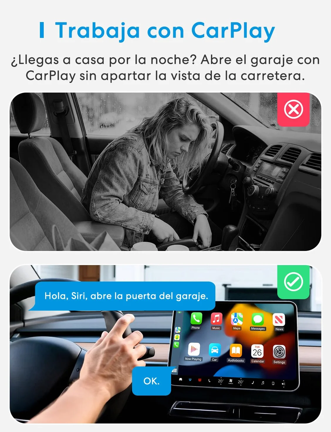 Meross Abridor de Puertas de Garaje Inteligente, Control Remoto y de Voz, Función de Cronómetro, Compatible con Apple HomeKit, Alexa, Google Asistente y SmartThings