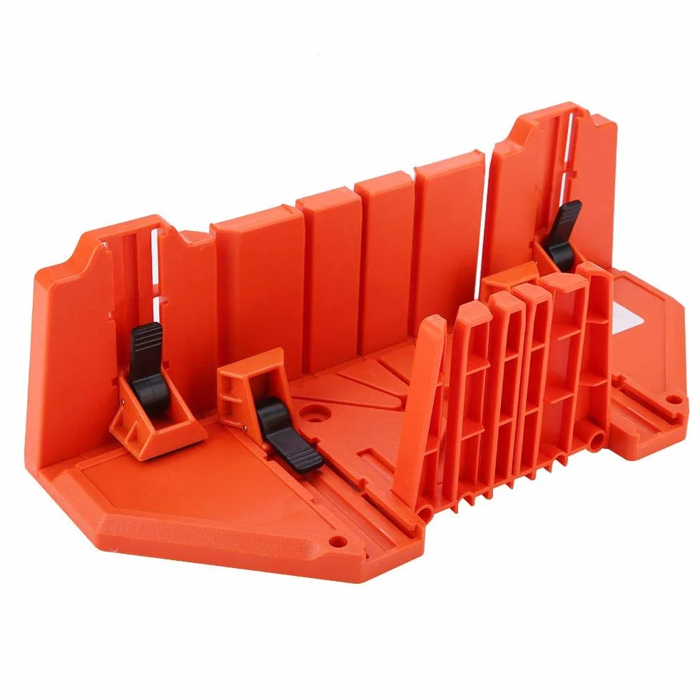 Dioche Caja para Tronzadora, Caja de Juntas para Madera 0 ° 22.5 ° 45 ° 90 ° 4 Tipos de Ranuras para Poda de Ángulo Corte de Madera Sierra de Mano para Corte Oblicuo