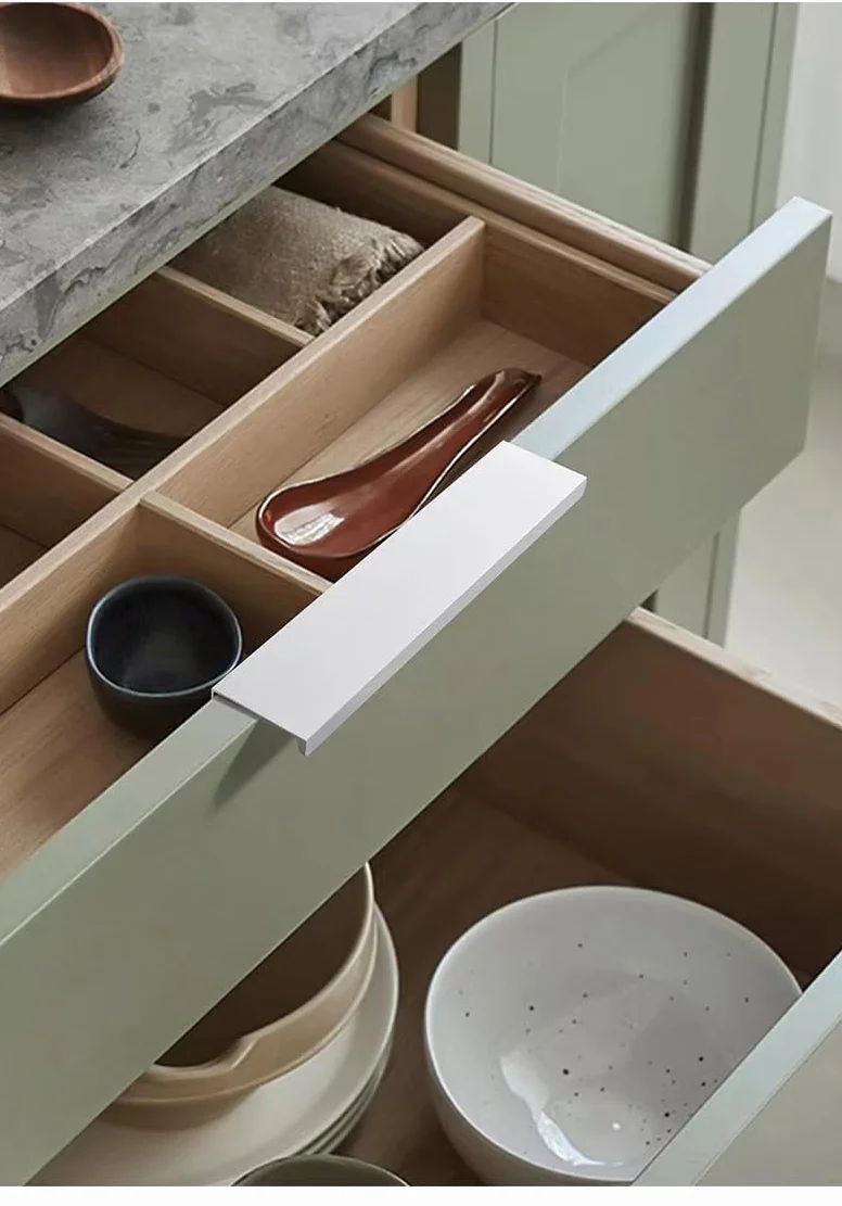 Tiradores Ocultos para Muebles 12 cm Blanco - Tiradores Invisibles para Puertas y Armarios de Cocina