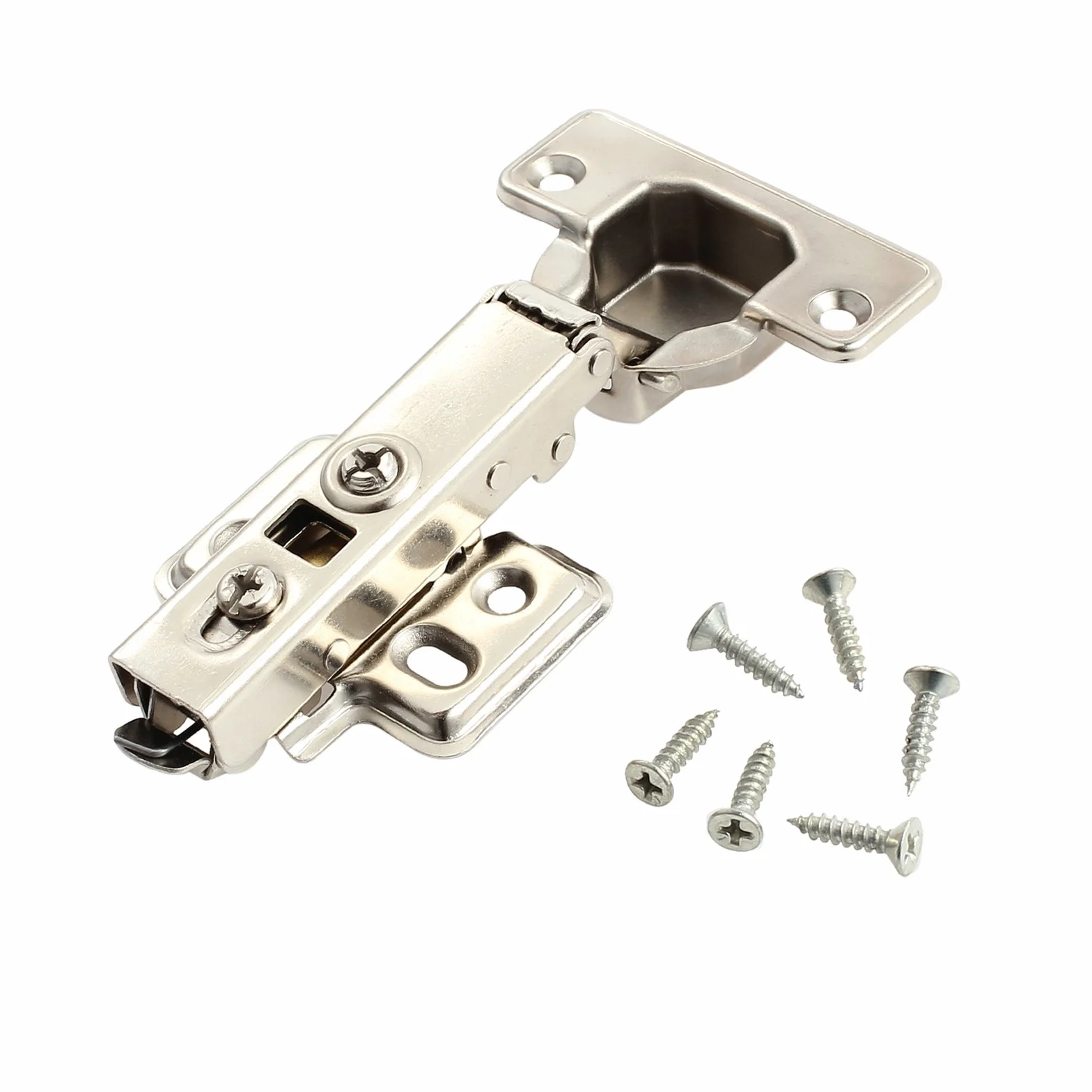 Neoteck 8 piezas Bisagra Cierre de la Puerta del Gabinete 110 Grados Acero Cocina del Gabinete Armario de la Puerta Bisagra Lento Placa con Clip 35mm para Ikea Mfi Wickes