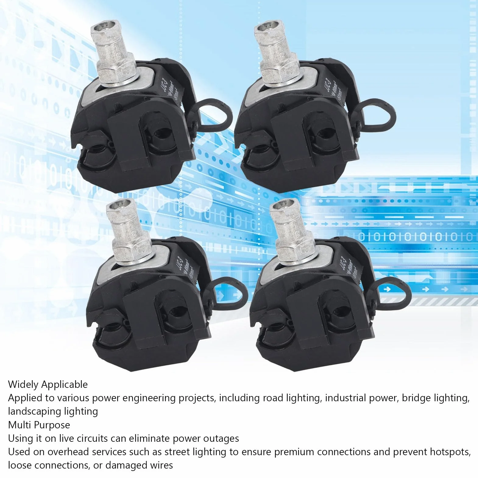 5 PCS Conector de perforación de aislamiento 1kV Sin pinza de perforación de cañón alto divisor de cable de bajo voltaje JJC 3 Aislamiento de alambre de cable de punción (JJC-3)