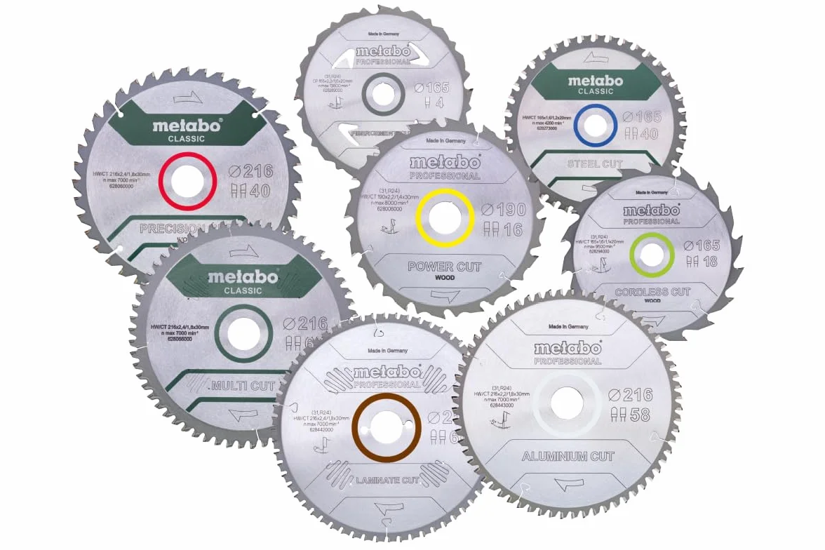 Metabo 628083000 628083000-Hoja de Sierra Metal Duro HW/CT Precision Cut 216 x 30 mm Dientes 83 FZ/TZ, 216x30