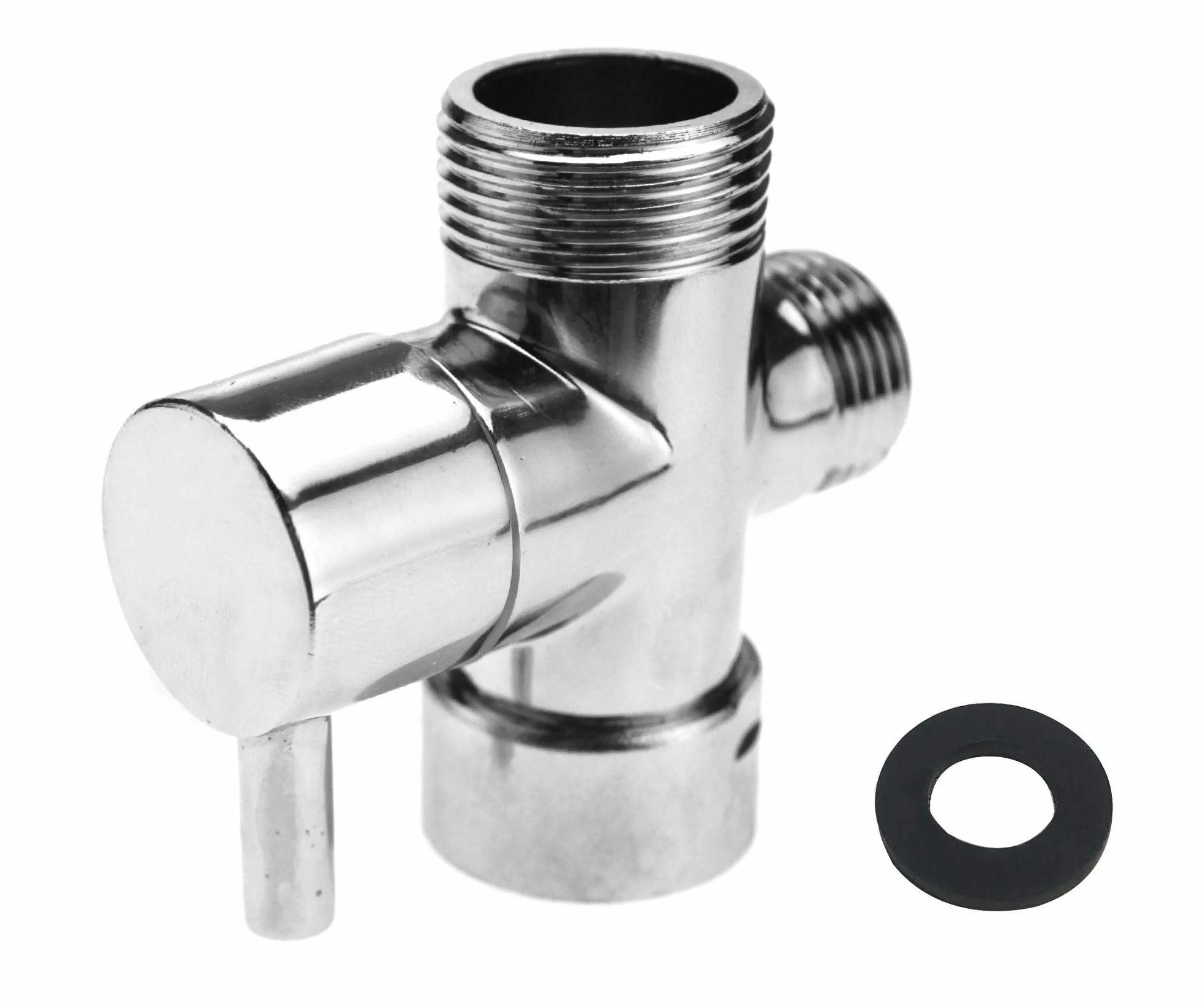 Create idea Válvula de Baño Desviada Cromada Adaptador en T BSP de 3/4" Y 1/2" para Termostato Mezclador