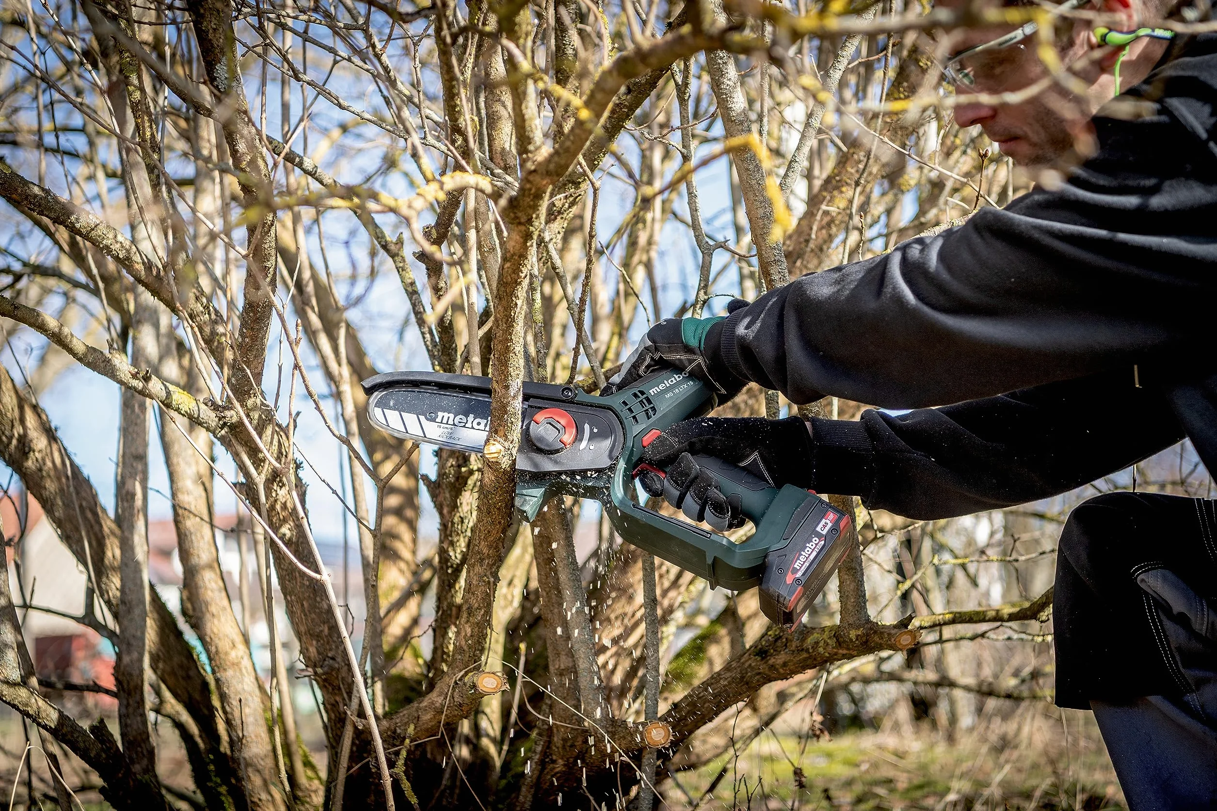 Metabo Sierra de Jardín Inalámbrica 15 cm Motosierra Pequeña para Poda