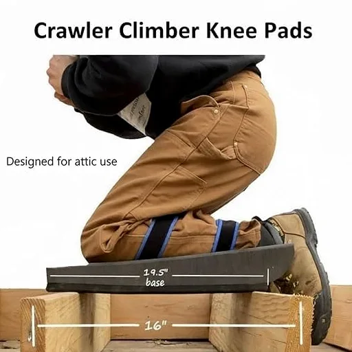 Rodilleras autoportantes para trepar en áticos, almohadillas de soporte ajustables para la navegación entre vigas, rodilleras ligeras de trabajo con correas envolventes.,1Pcs