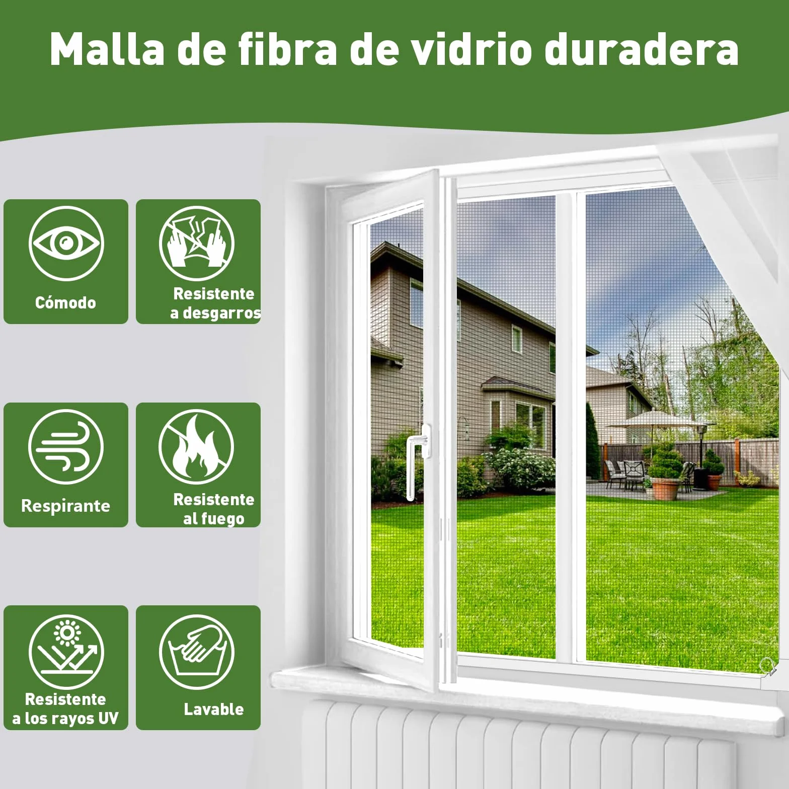 Mosquitera Ventana Magnética, 120x130 cm Fibra de Vidrio Premium, Protección Antimosquitos, DIY Ajustable Fácil Instalación Sin Taladrar, Mosquitera Magnetica para Ventana Correderas