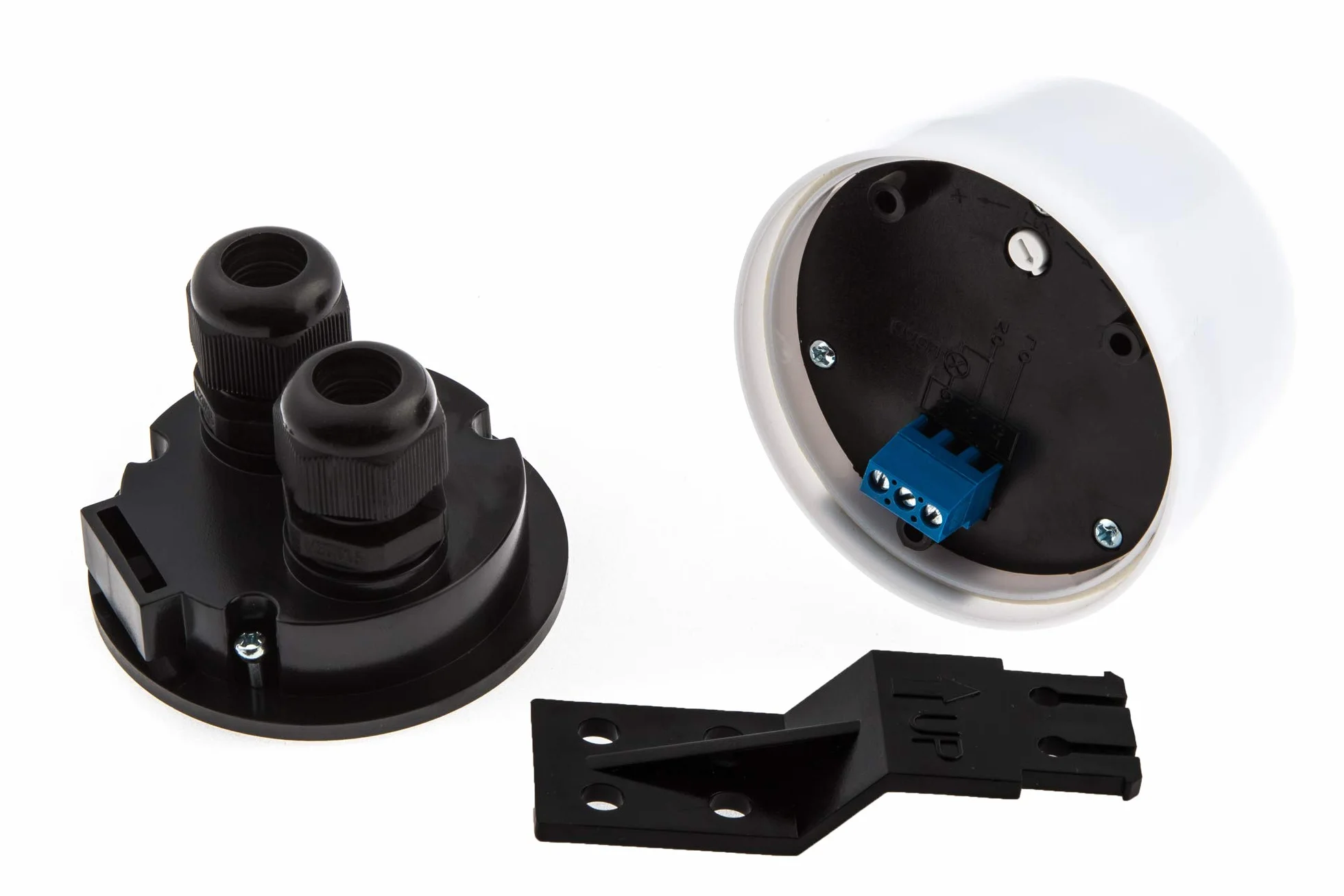 HUBER Twilight 10 Interruptor crepuscular para Exteriores, Sensor crepuscular Ajustable [5-50 Lux], protección IP65 I Interruptor crepuscular de Superficie 230V, 2 entradas de Cable