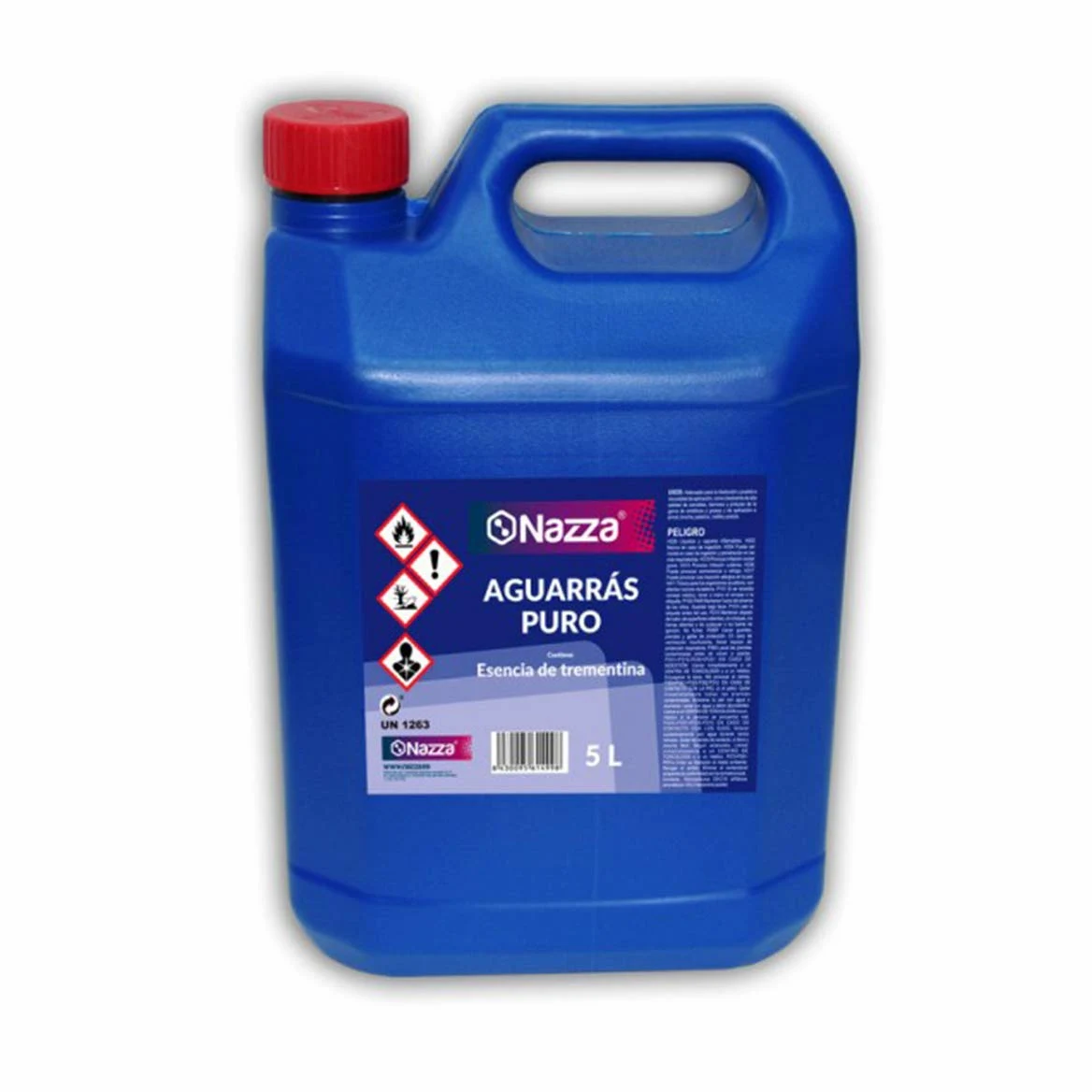 Aguarrás Puro Nazza | Esencia de Trementina | Aplicación y limpieza de pinturas sintéticas | Para aplicar pinturas al disolvente | Envase de 5 Litros