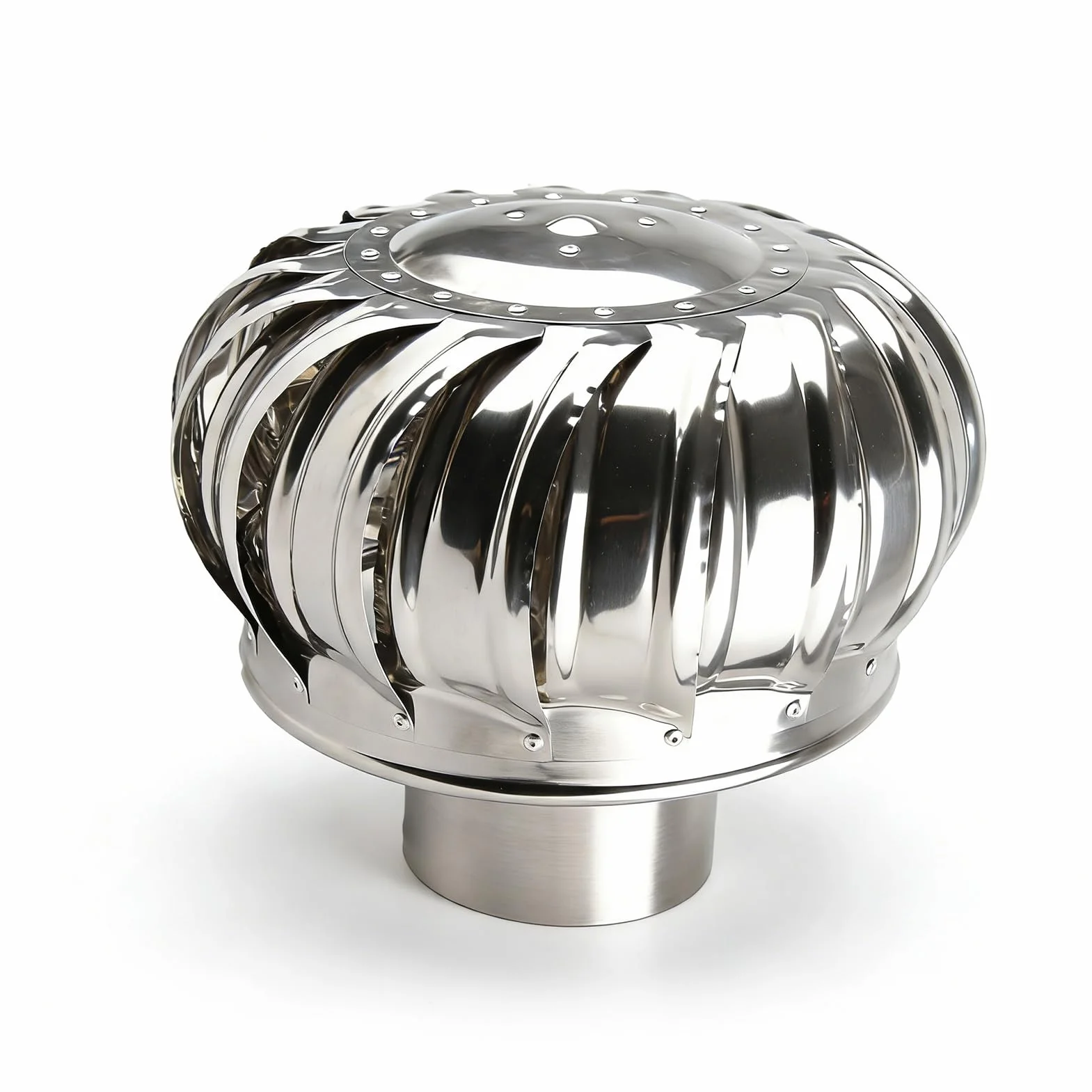Turbina de Ventilación de Techo 110mm, Ventilador de Acero Inoxidable Automático Chimenea Rotativa para Ático Granja Fábrica y Vivienda Sistema de Ventilación sin Fugas