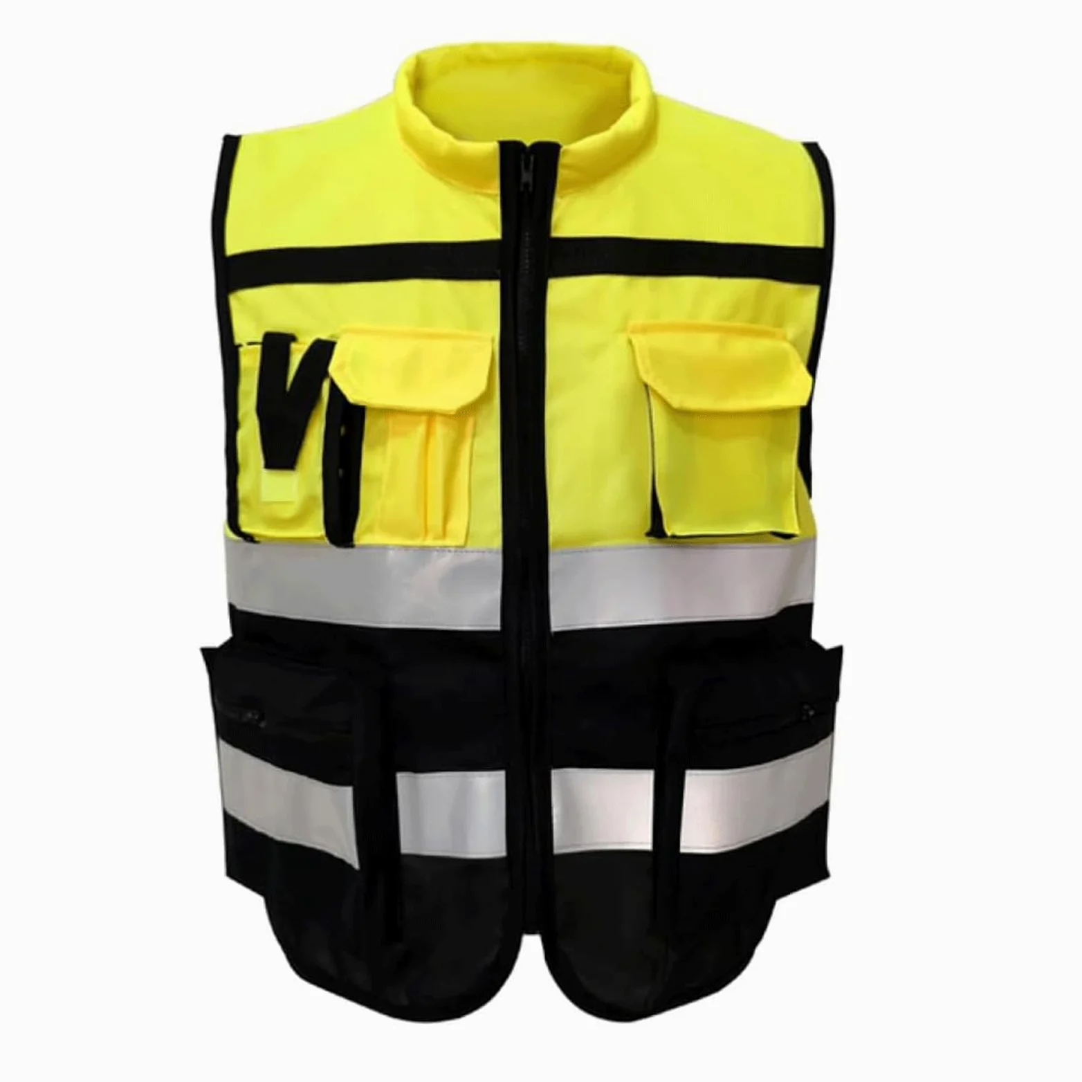 Chaleco de Seguridad Chaleco de seguridad ligero Chaleco reflectante de construcción con cremallera Traje reflectante de alta visibilidad Chalecos reflectantes de seguridad simples Portátil