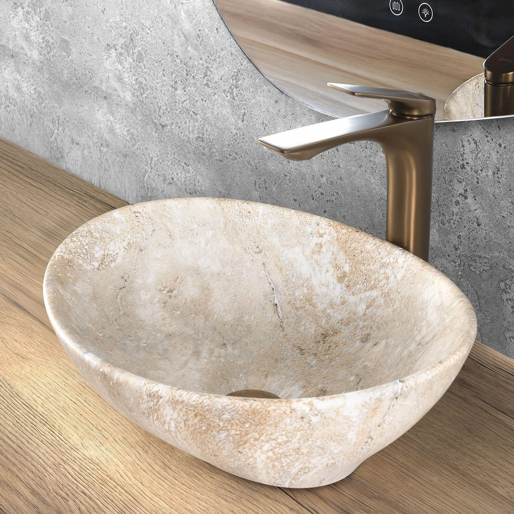 Lavabo Sobre Encimera Rea Sofia Savana Matt Beige 41X34,5X15Cm
