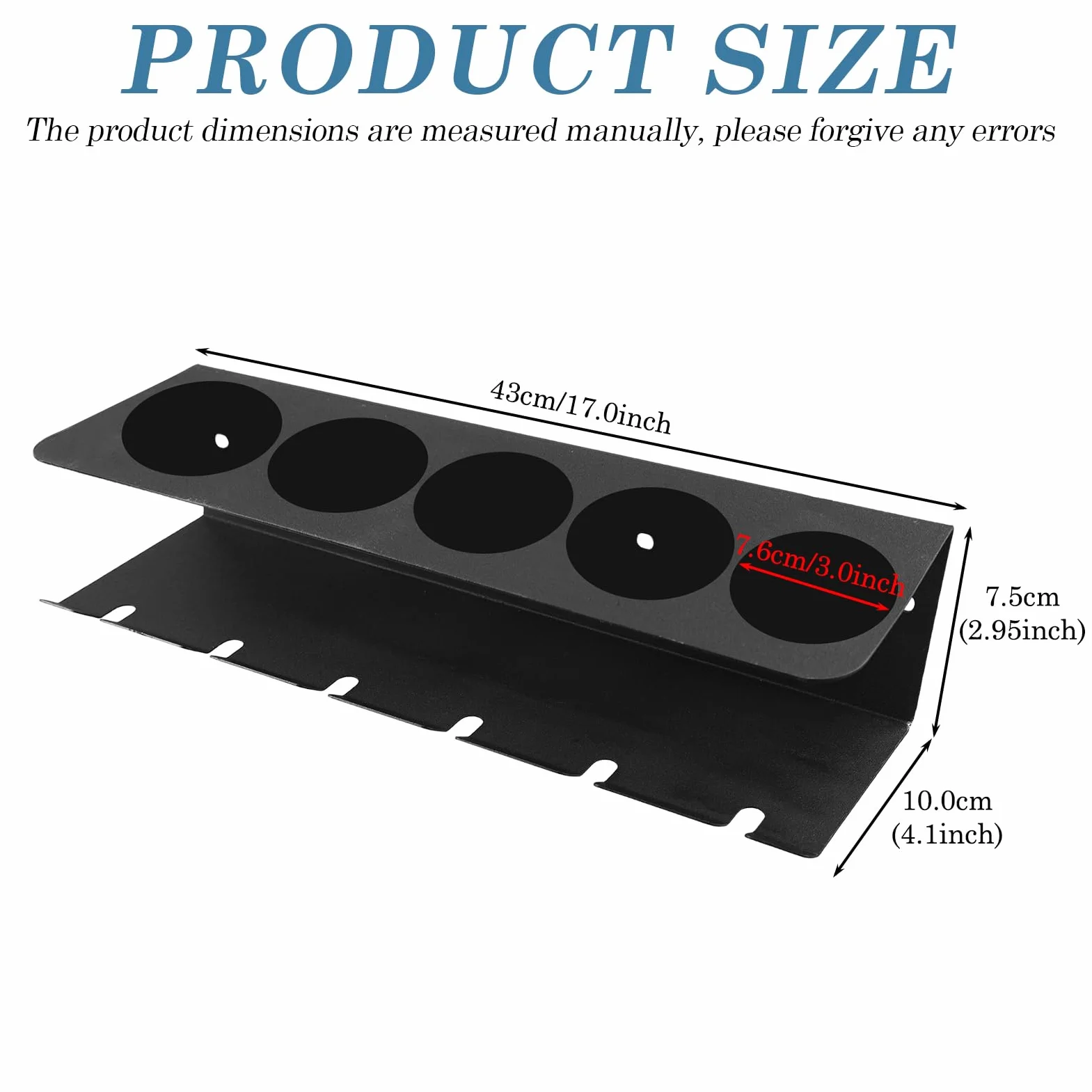 Estante de pared para botellas de spray, estante de almacenamiento, soporte para latas, soporte para espray con 5 agujeros y 6 soportes para latas para garaje y hogar