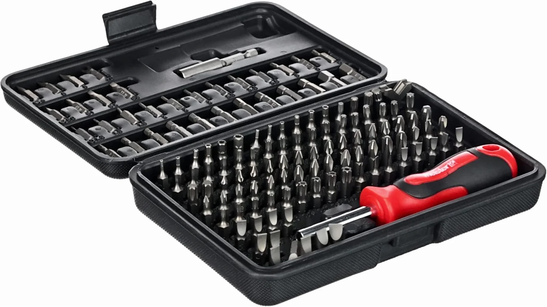 Meister 3385430 - Juego de puntas de destornillador con adaptador (130 piezas, cromo vanadio)