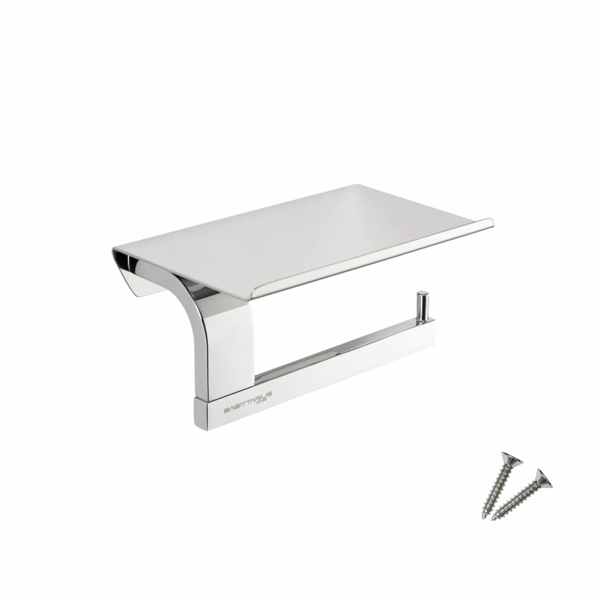 160S1 Portarrollos Papel Higienico con Estante – Acero Inoxidable 304, Montaje en Pared, Acabado Cromado Duradero y Elegante