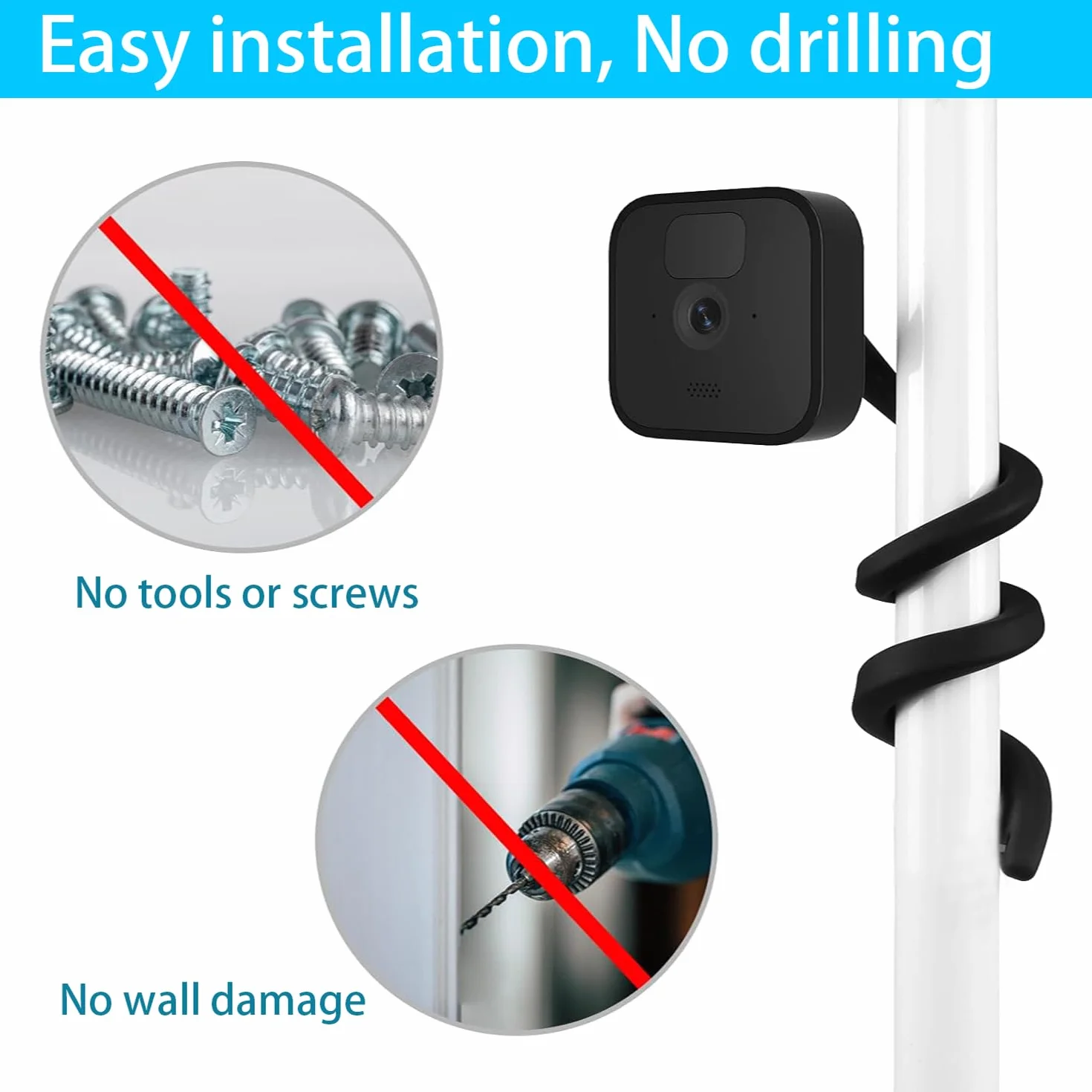 Soporte Universal para cámara Blink Mini/Mini 2, Blink Outdoor 4 (4ª generación), Blink XT/XT2, Blink Indoor, Compatible con eufy, Ring Stick Up CAM/Pro (Battery), Arlo, Reolink