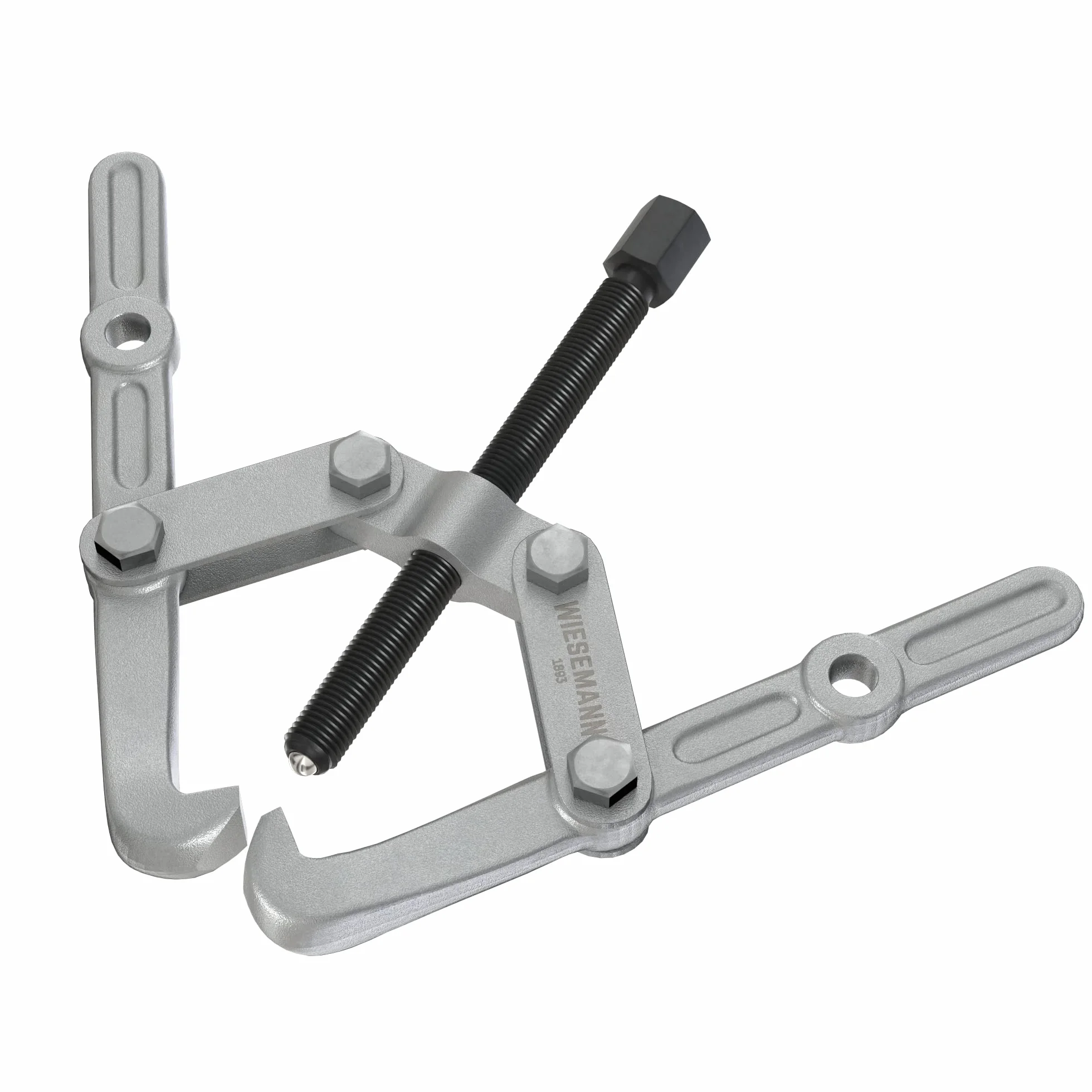 WIESEMANN 1893 Extractor de rodamientos universal de 140 x 145mm con 2 brazos Extractor con garras interior y exterior I Acero al cromo vanadio, cromado | 80584