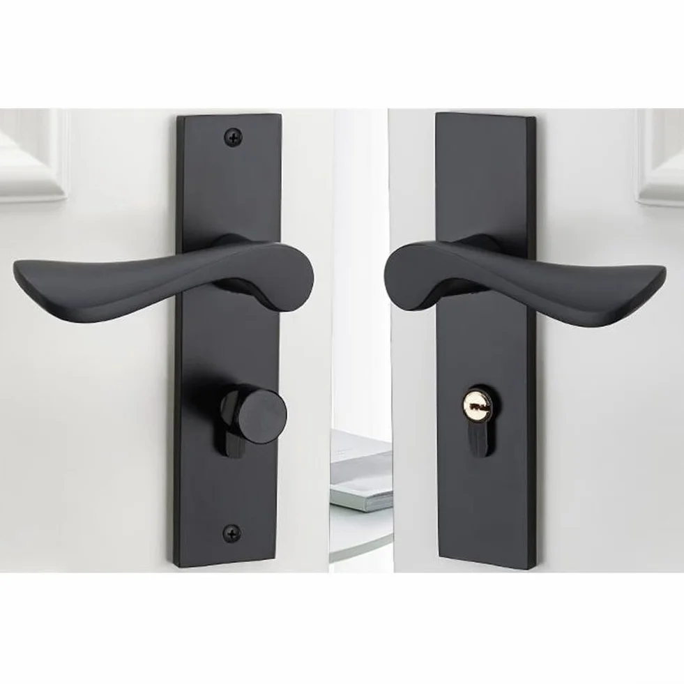 HpLive Manilla de puerta con cerradura y llave, juego de manilla para puertas interiores y exteriores para todo tipo de puertas