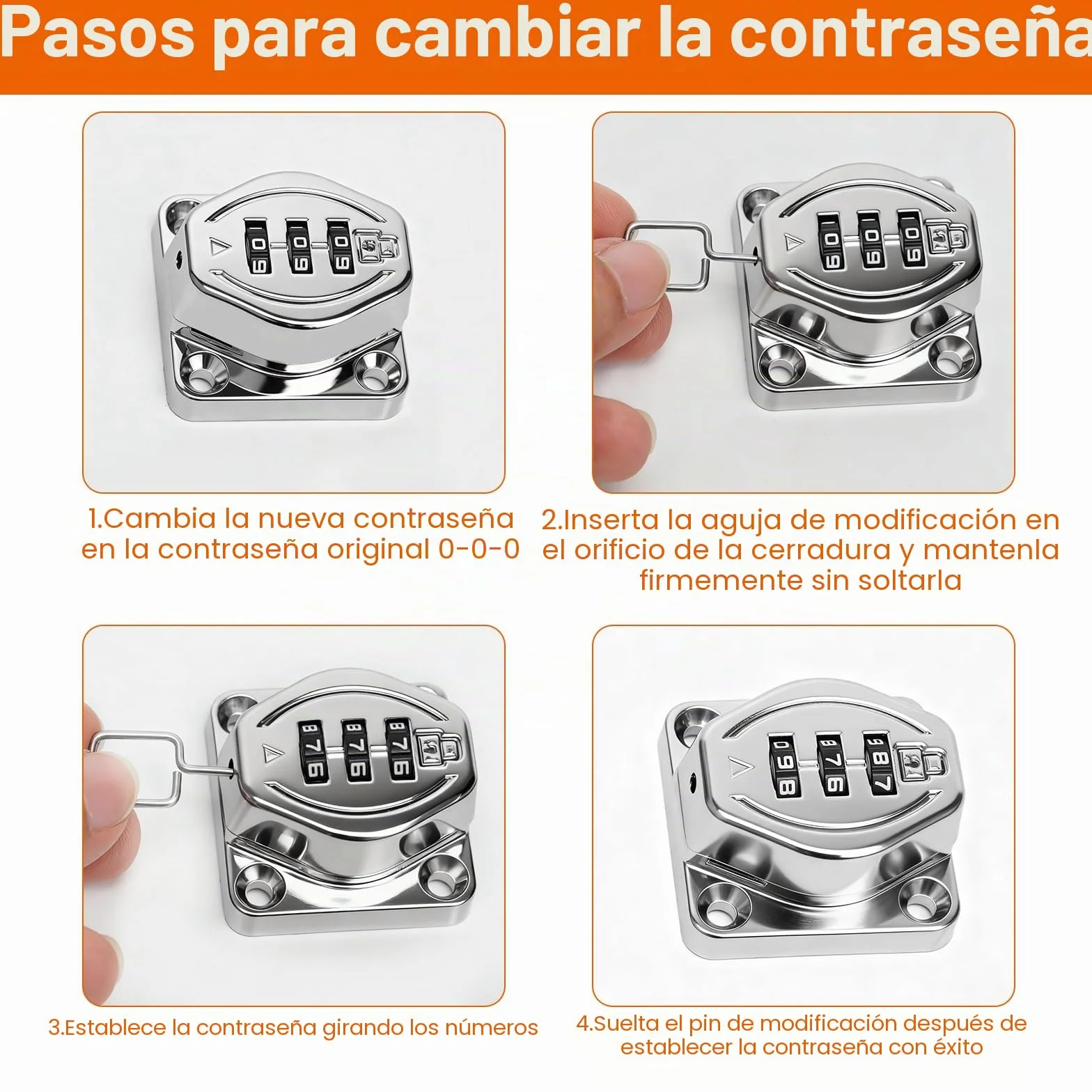 Cerradura de Armario con Código 4 Pulgadas, Pestillo de Seguridad sin Llave para Cajones y Gabinetes