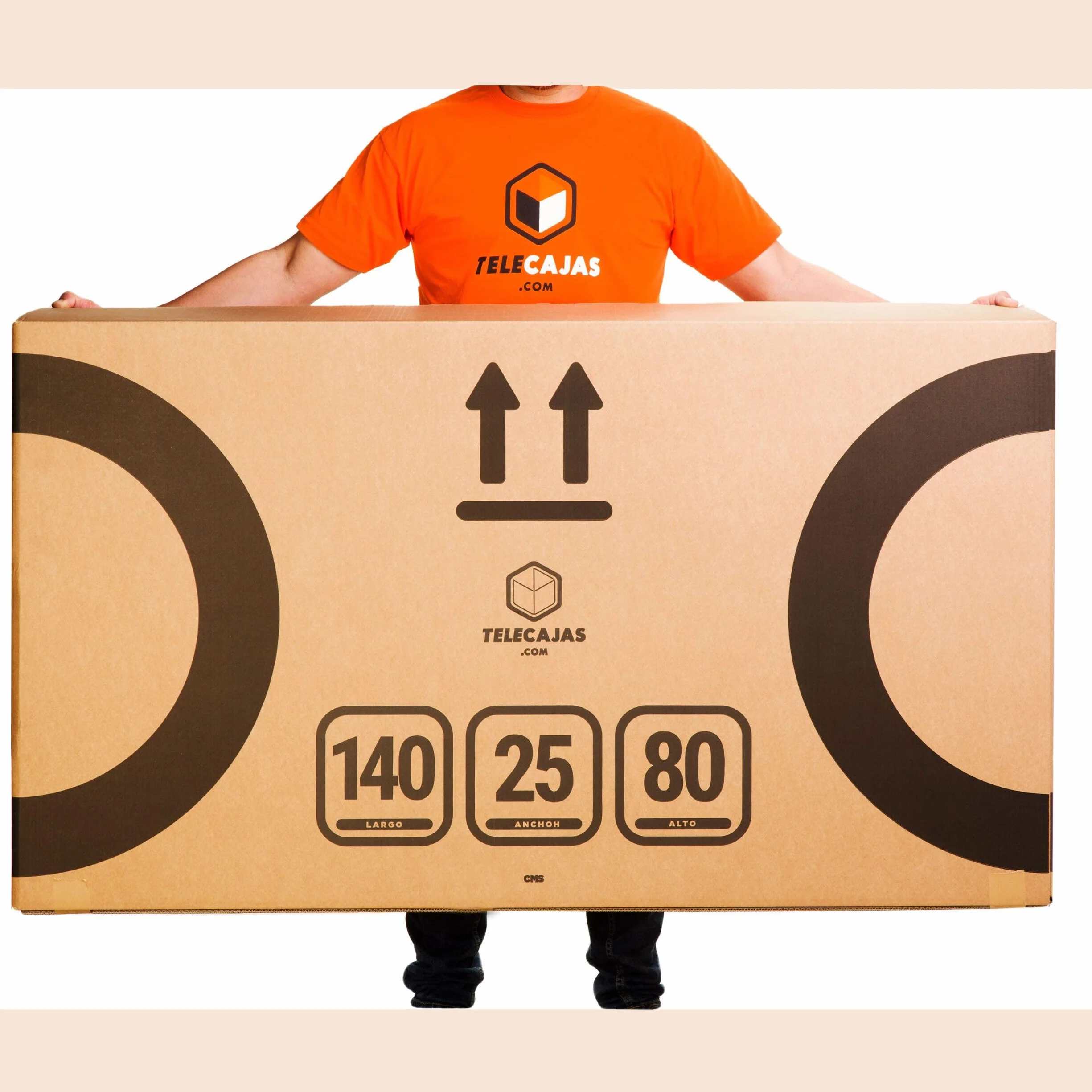 Caja para Bicicleta de Cartón Reforzado Doble Onda 140x25x80 cm con Asas Resistentes