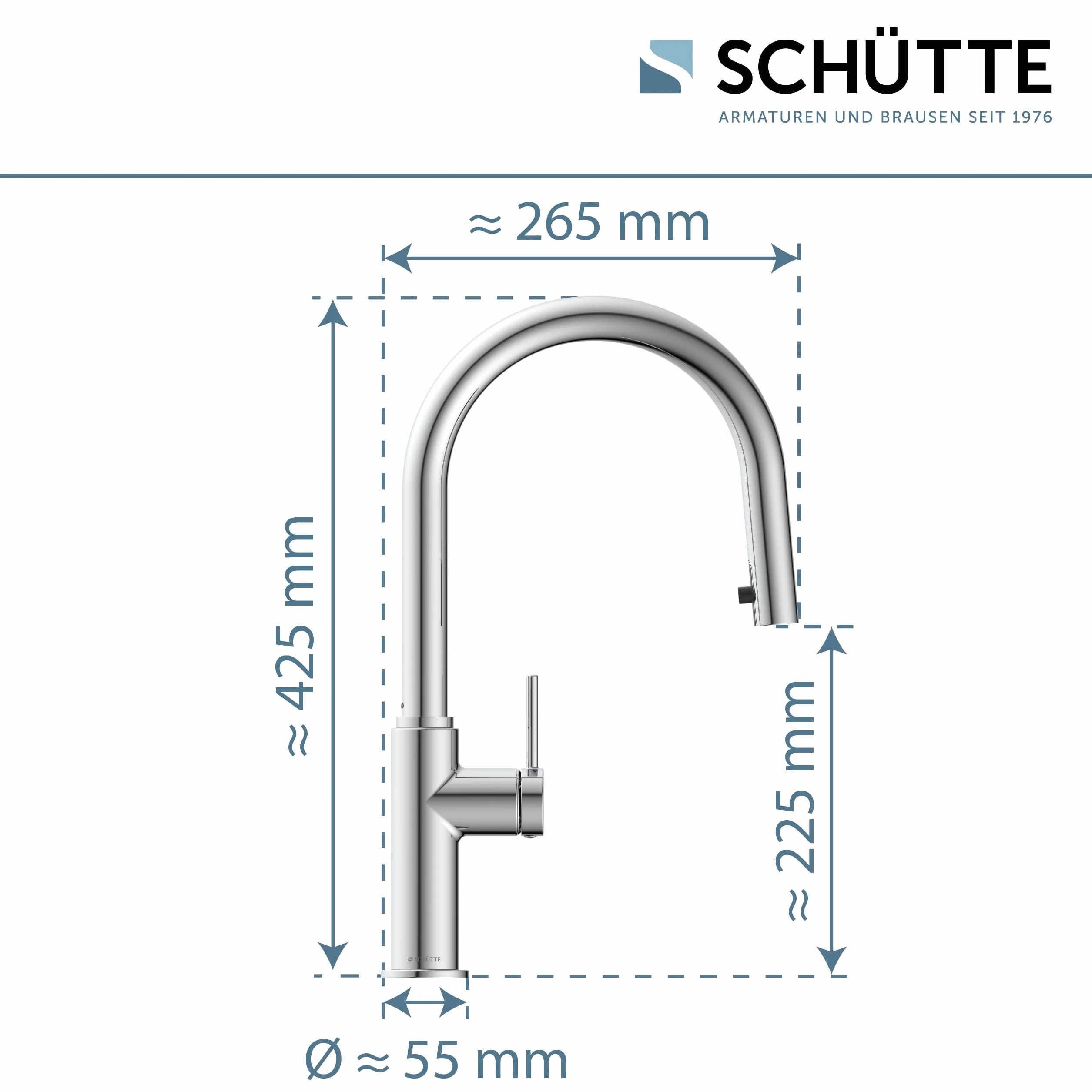 SCHÜTTE Blackpool 79516 Grifo de cocina extraíble 360 grados monomando cromo