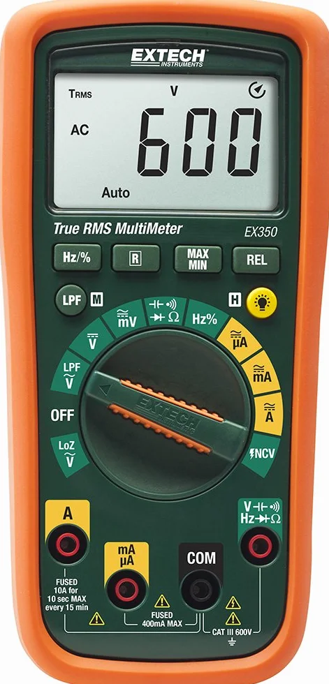 Extech EX350 Multímetro profesional RMS verdadero con VSC