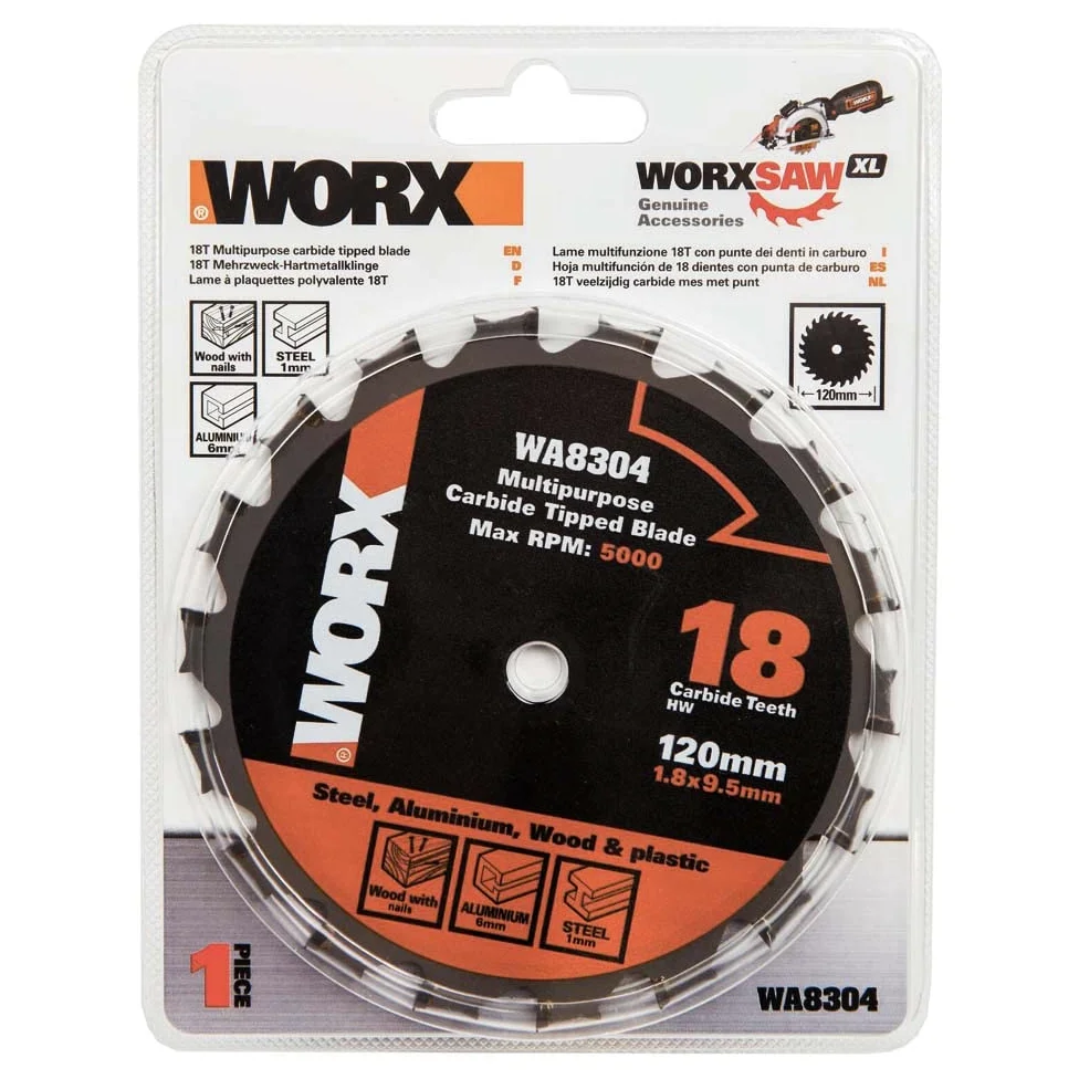 Worx wa8304 worxsaw 120 mm multiusos hoja: madera/metal/Tile – Plata (1 pieza)