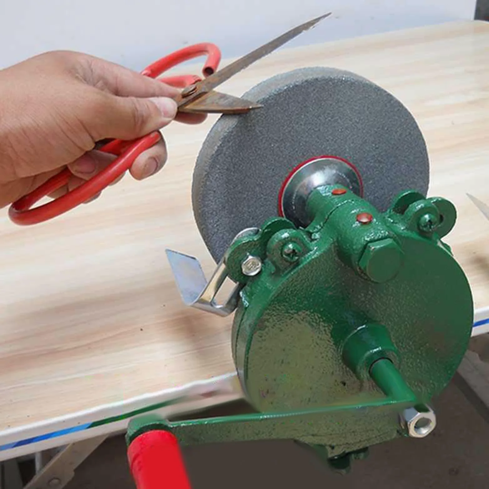 Milageto Herramienta de afilador de máquina de molienda de arranque a mano práctica, resistente al desgaste, múltiples usos múltiples fáciles de usar Manual de, 6 Inch