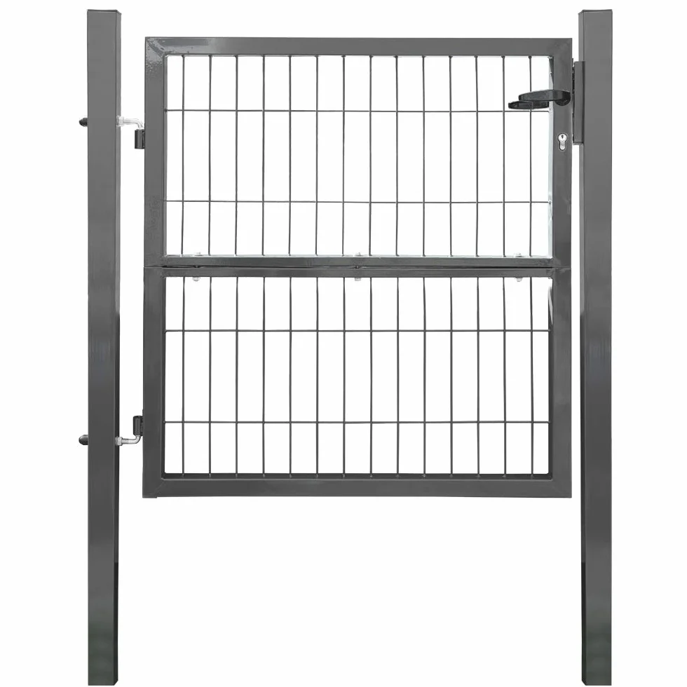 Puerta Jardín Metal Setos Cerradura Llaves Seguridad, Color/Altura de la Puerta:Antracita / 100 cm