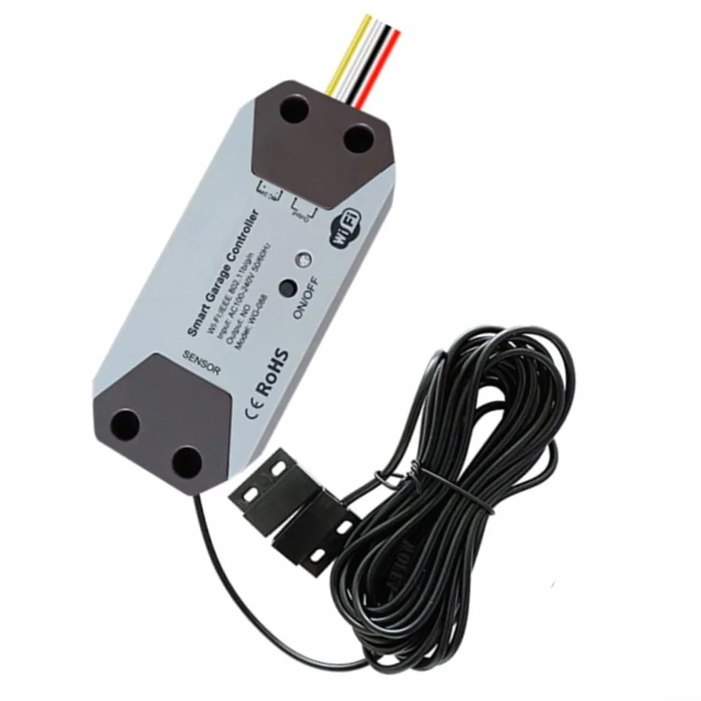 Abridor de garaje inteligente WiFi para TUYA 12-24V con sensor magnético para monitoreo remoto e integración de voz a través de Smartphone