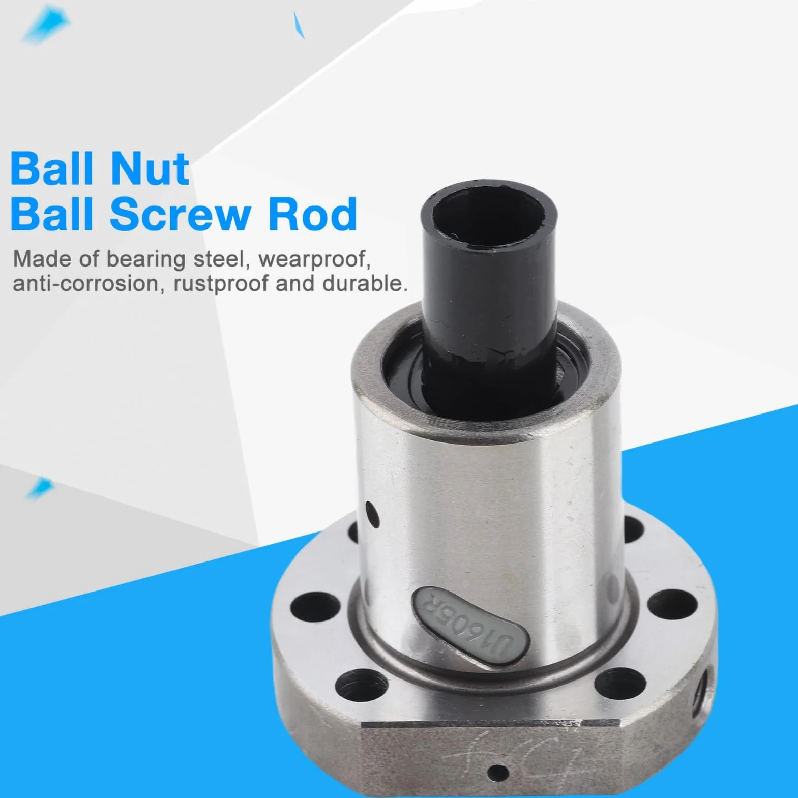 Tornillo de bola de 12 mm Barra con tuerca de bola, Rodamiento Brida de acero Tornillo de bola con tuerca de bola Para RM1605 SFU1605 Tornillo de bola