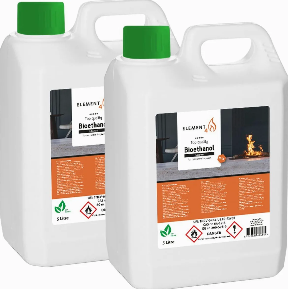 Element4 Bioetanol 10 litros sin olor – Bioetanol Premium 96,6% – Apto para todas las chimeneas de etanol