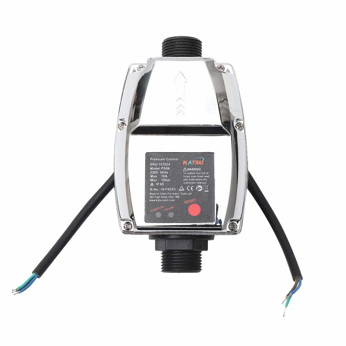 KATSU Interruptor de Control de Presión de Bomba de Agua Automática, Controlador de Presión Electrónico Ajustable, para Bomba Sumergible, Bomba de Refuerzo de Agua, Bomba de Jardín
