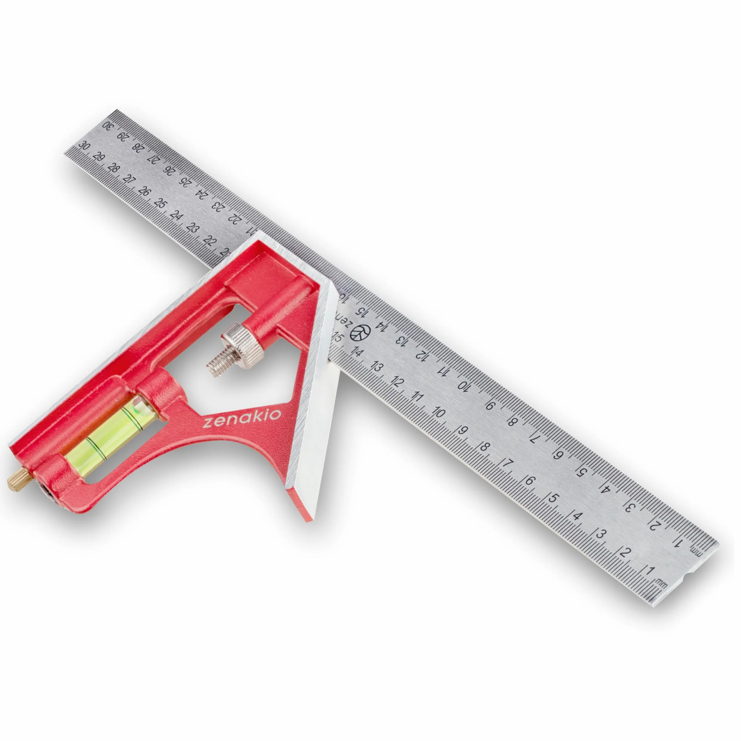 Escuadra Metalica Carpintero 30 cm - Medición y Marcado Preciso - Escuadra Rapida de Angulo de Acero Inoxidable - Perfecta en Trabajos de Madera y Metal - Herramientas Carpinteria Profesional