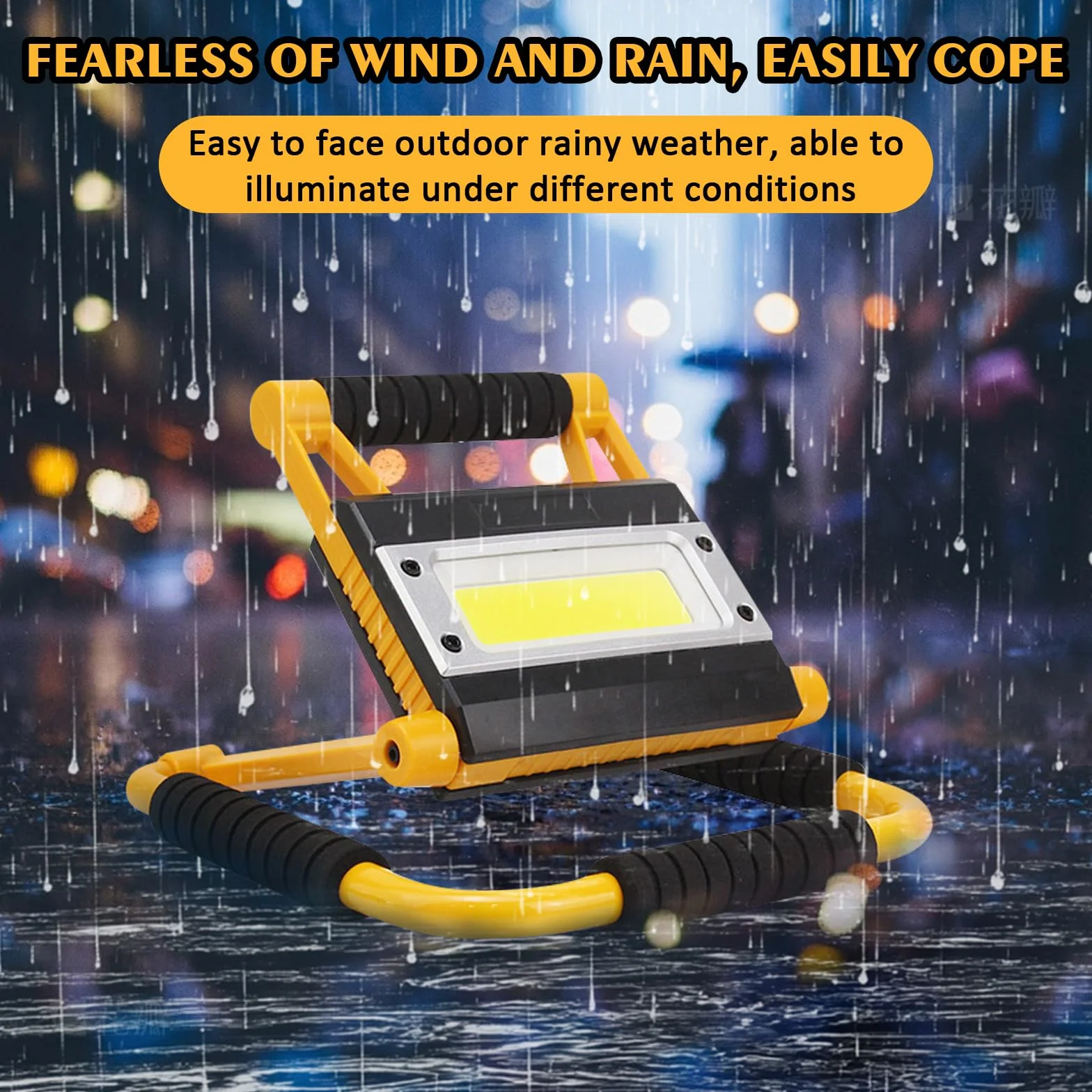 Foco LED de 20 W con batería, 4400 mAh, 1600 lm, lámpara de trabajo portátil, lámpara de camping portátil al aire libre, 4 modos de luz y batería recargable, para camping, garaje, emergencia, obra