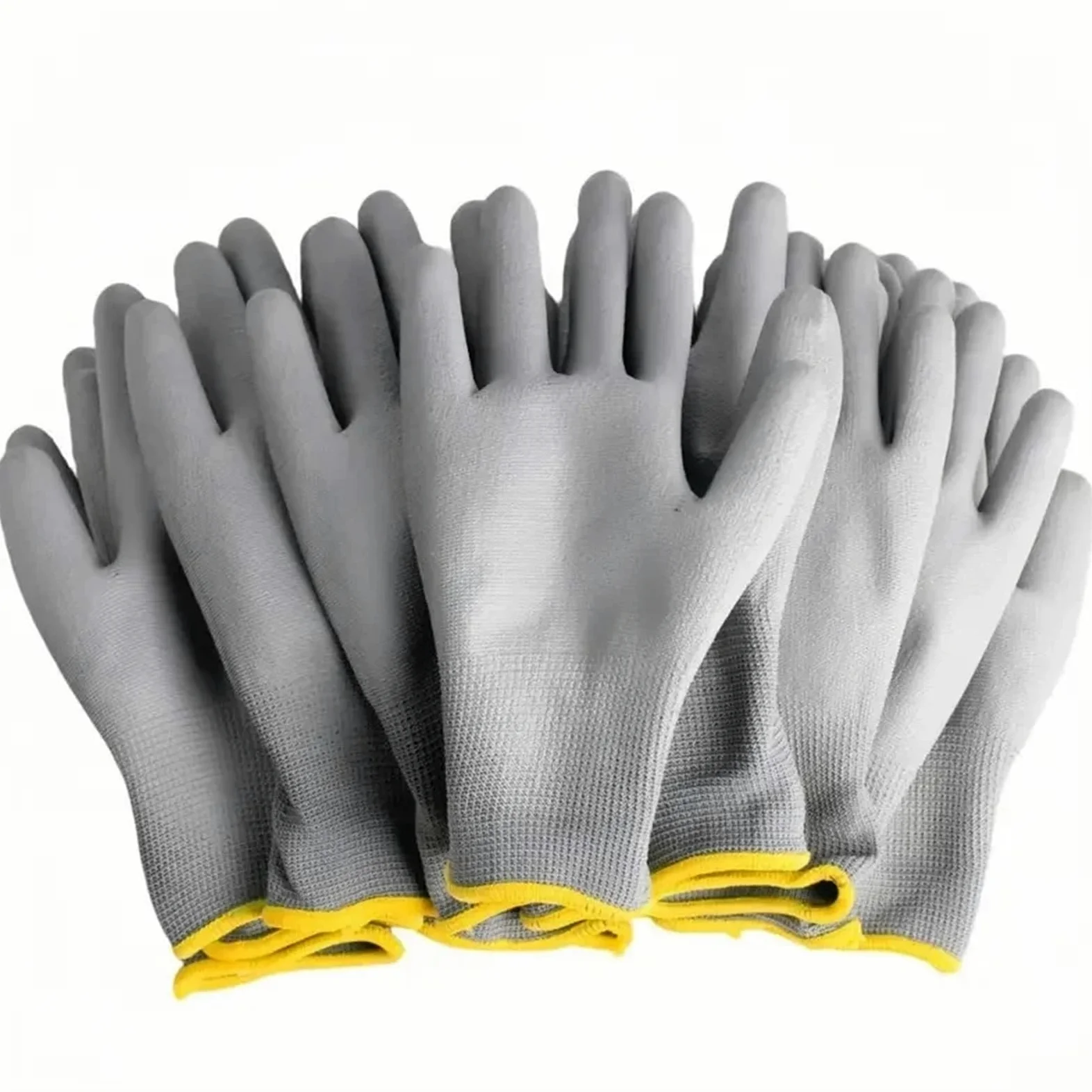 Genérico 12 pares de guantes de trabajo con palma recubierta - Guantes de seguridad negros/grises for horticultura, carpintería y reparaciones.(Gray 24 pairs,L)