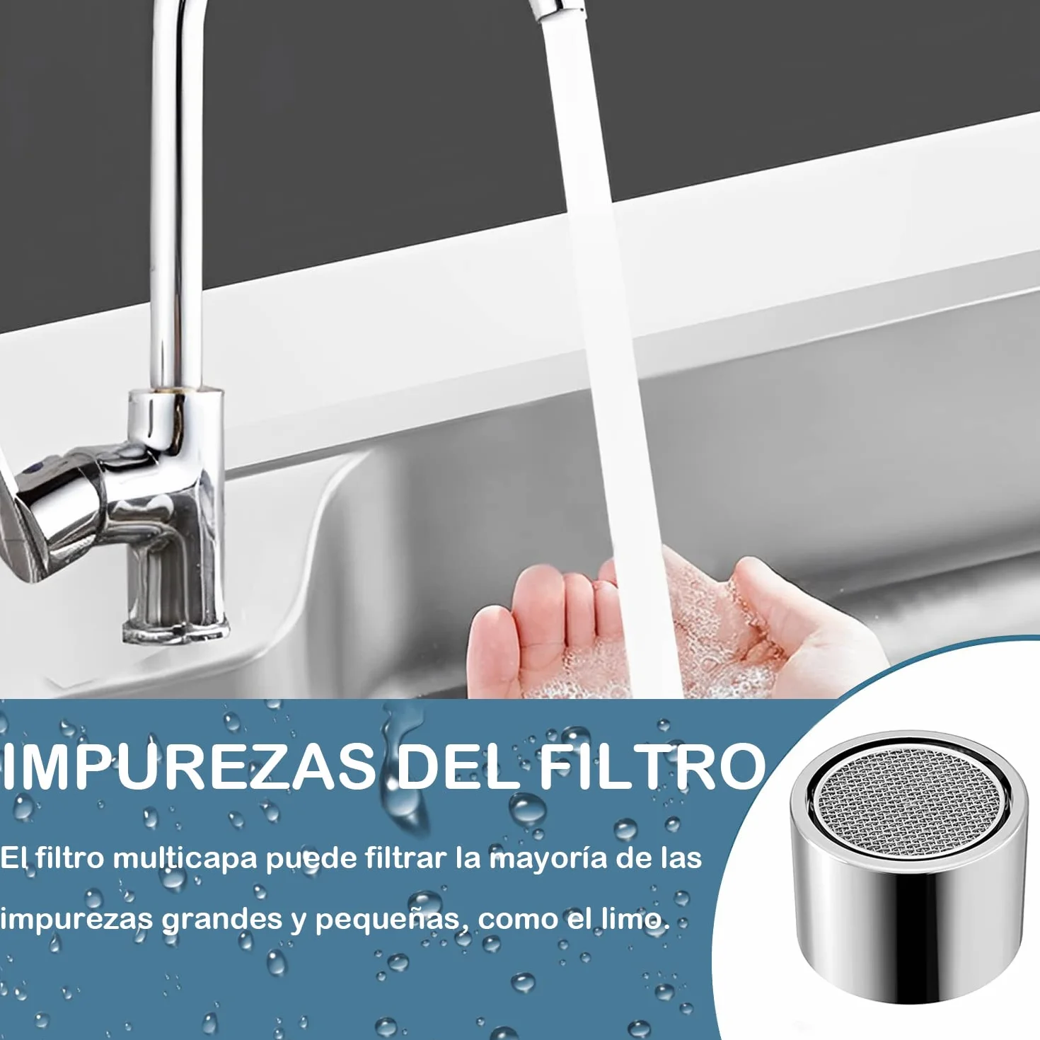 Aireador Grifo 22mm Rosca Interior Hembra M22, Filtro Grifo Recambio Lavabo Boquilla Ahorro Agua