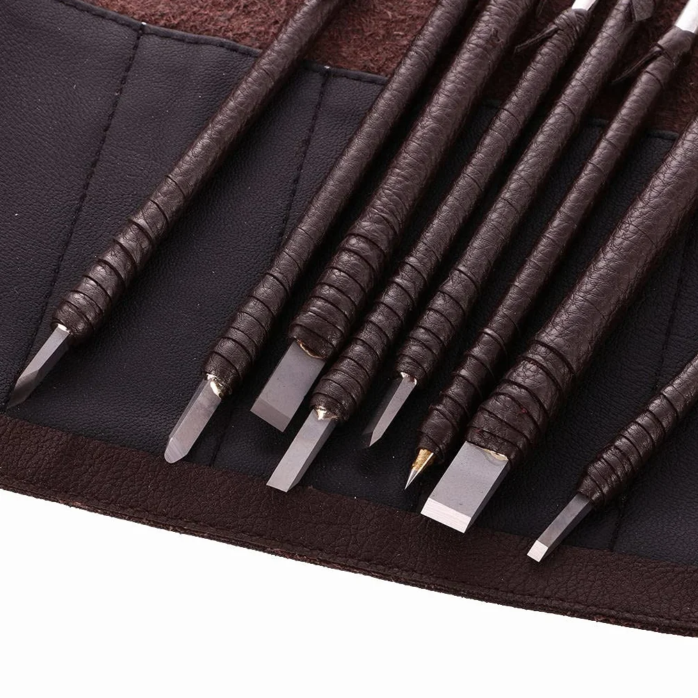 Conjunto De 8 Cincel De Madera Piedra Talla Sello Grabado Afición Herramienta De Artesanía Accesorios
