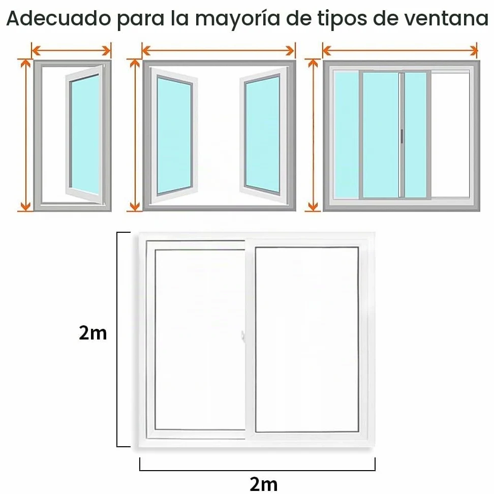 Película térmica para Aislamiento de Ventanas de PVC, lámina Aislante Transparente,Aislante Termico Ventanas para protección contra el frío(200x200 cm)