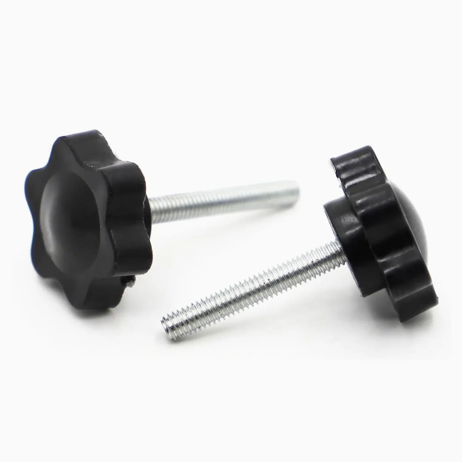 Tuercas de Agarre de Perilla Moleteada Tornillo con mango de plástico M4 M5 M6 M8 M10 M12, perno apriete manual, tuercas en forma estrella, perilla acero al carbono(40mm,M8 2pcs)