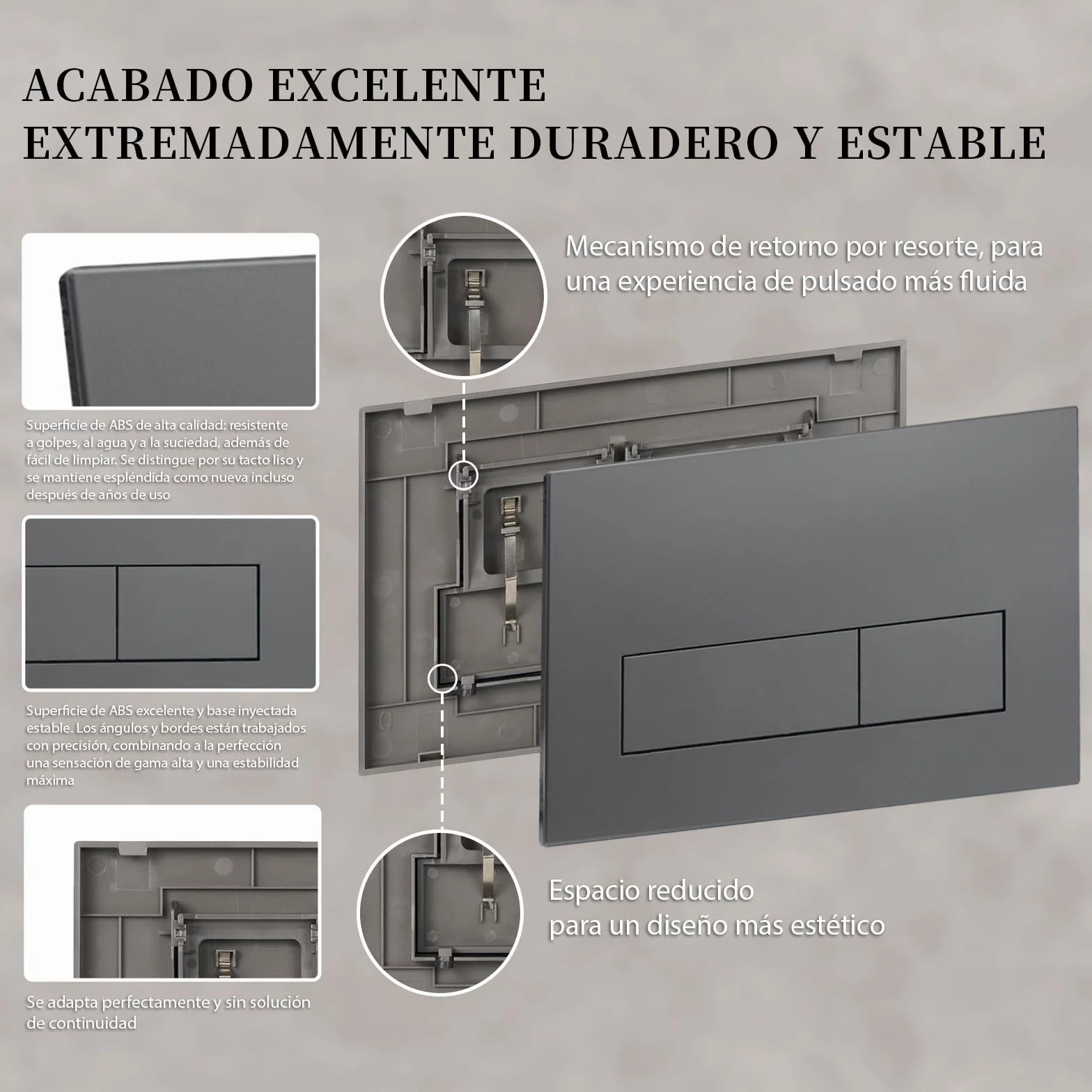 Geberit Sigma Placa de Accionamiento Doble Descarga 245x164 mm UP300 UP320 Gris Oscuro