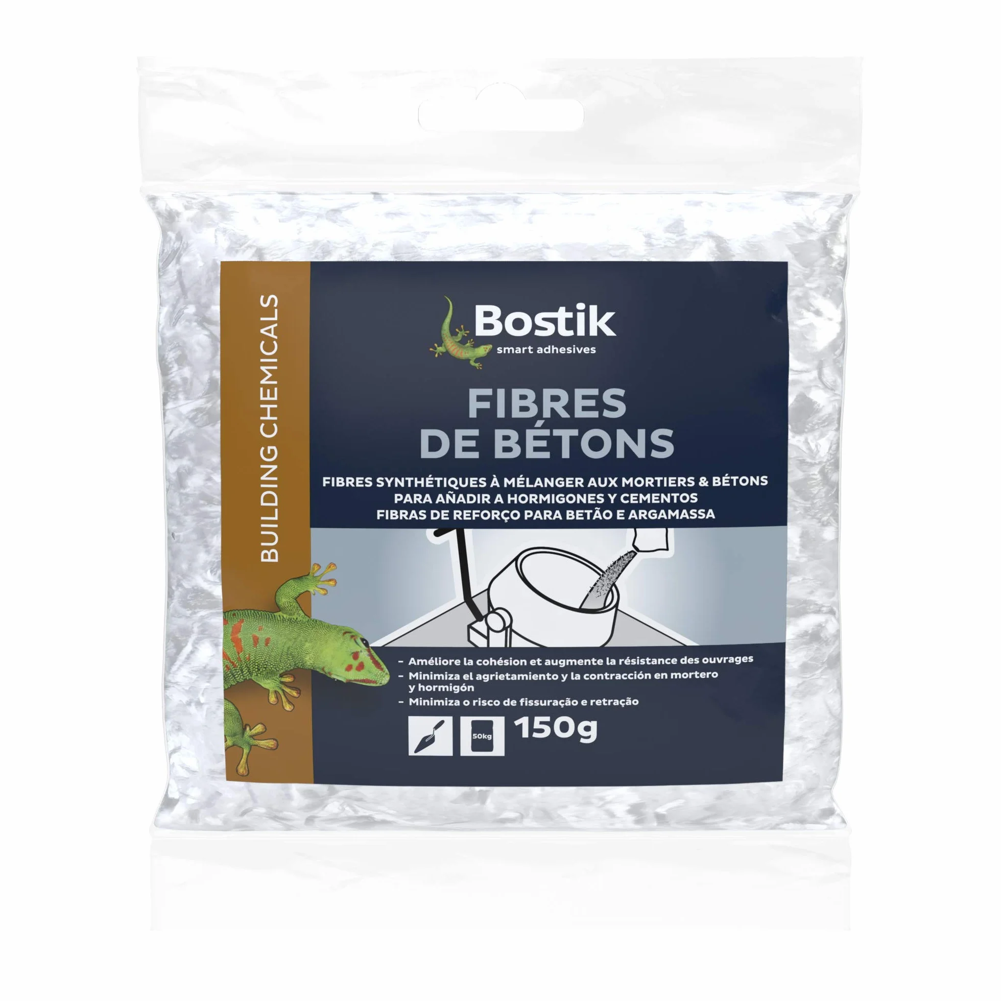 Bostik Fibras de Hormigón sintéticas para Morteros y Hormigones - 150 g