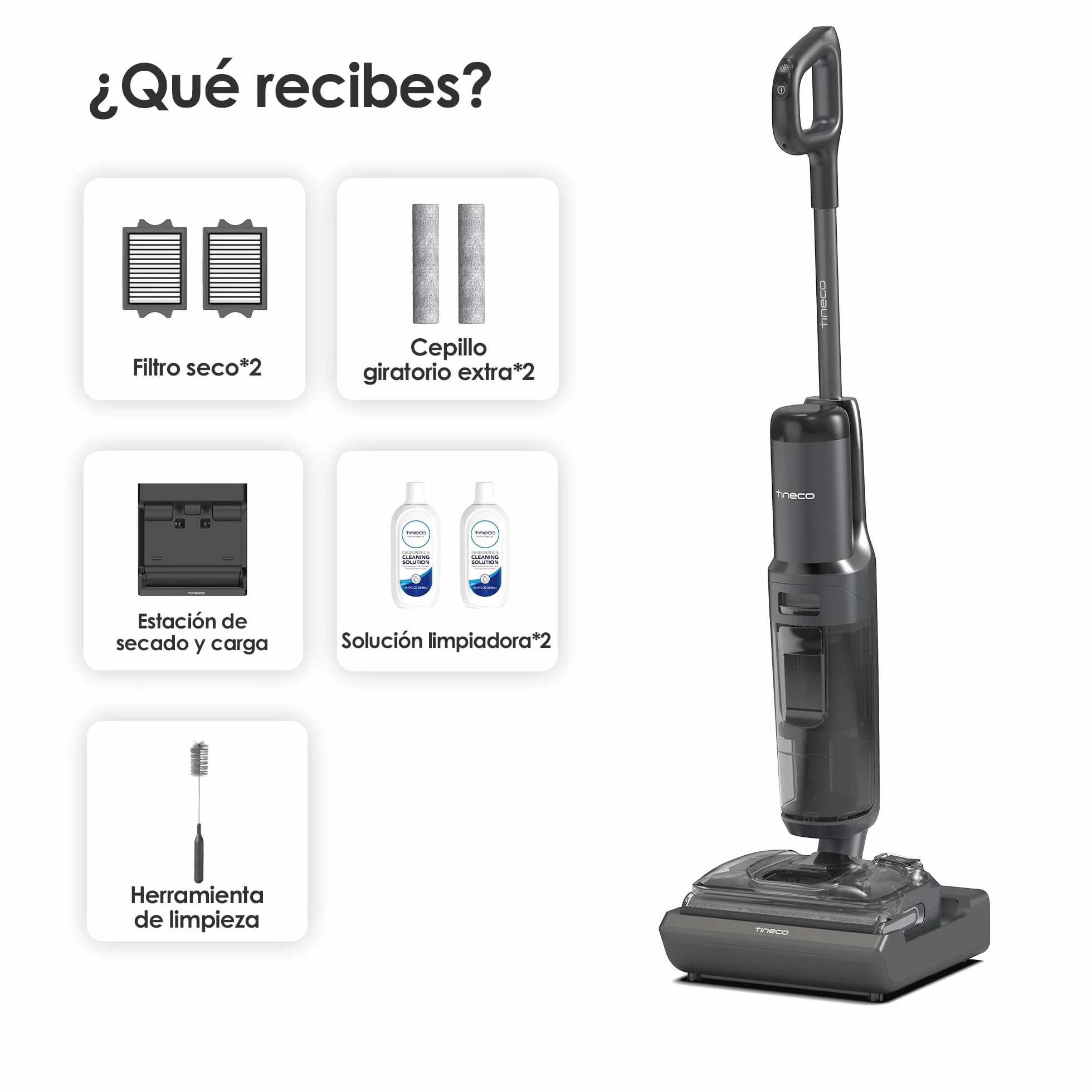 Tineco Floor One S7 Stretch Ultra Aspiradora inalámbrica en seco y húmedo 21.000 Pa 50 Minutos Autonomía Autolimpieza FlashDry 85°C