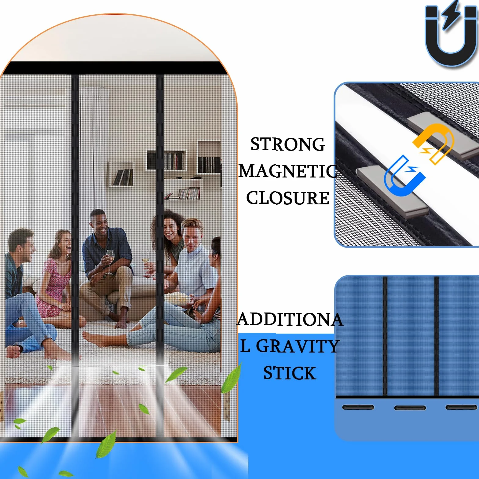 Mosquitera Puerta Magnética Hecha a Medida – Cortina Mosquitera Personalizable para Puertas Exteriores, Balcones y Terrazas – Cierre Automático por Imanes – Protección Total contra Insectos