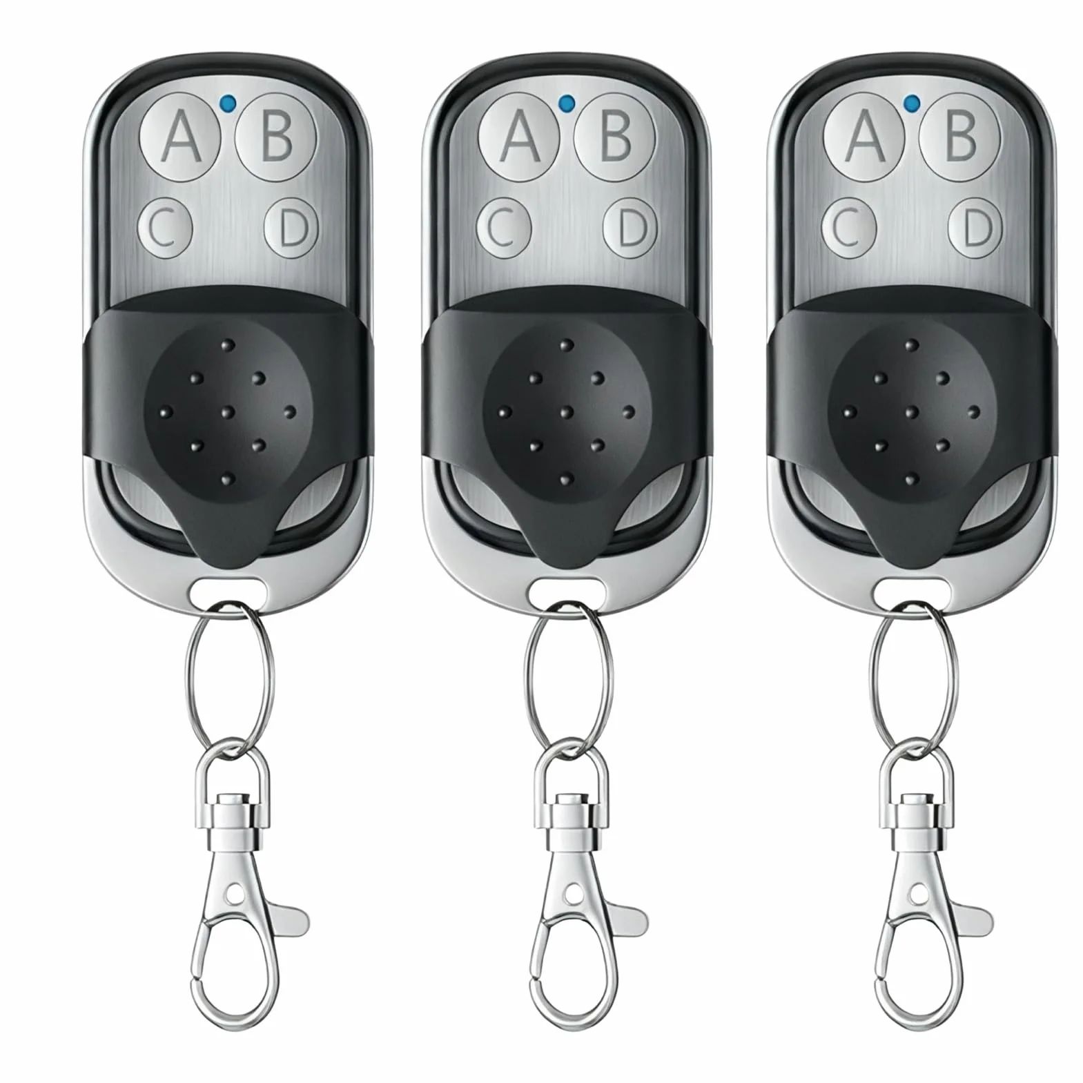 3Pcs Mando Garaje Clonador Universal 433.92Mhz, Mando a Distancia Duplicador con 4 Botones, Puerta Garaje Codigo Fijo Control Remoto Inalámbrico Automático Garage Gate Openers- Incluida Batería