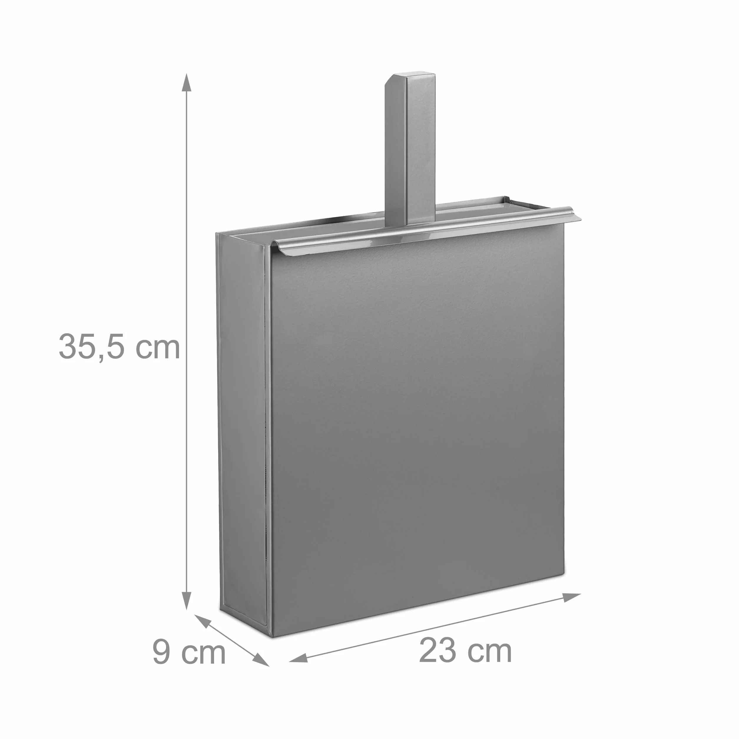 Relaxdays Caja Cenizas Recogedor, Acero, Contenedor Cenizas Chimenea y Estufa, 35,5 x 23 x 9 cm, Pala Cenizas, Plateado