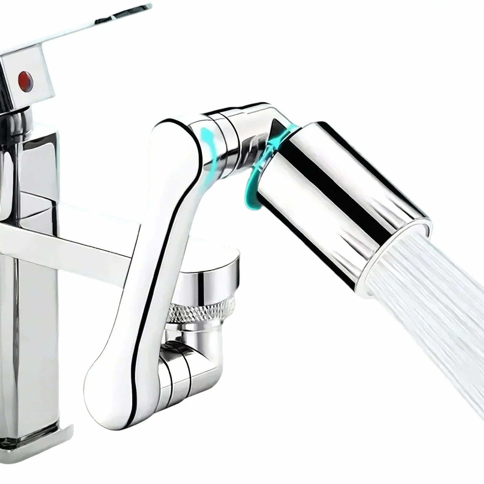 Extensor de grifo de baño, extensor de grifo de 1080 grados, extensor de brazo robótico giratorio, accesorio de grifo a prueba de óxido, extensor de grifo multifuncional, extensor de grifo de