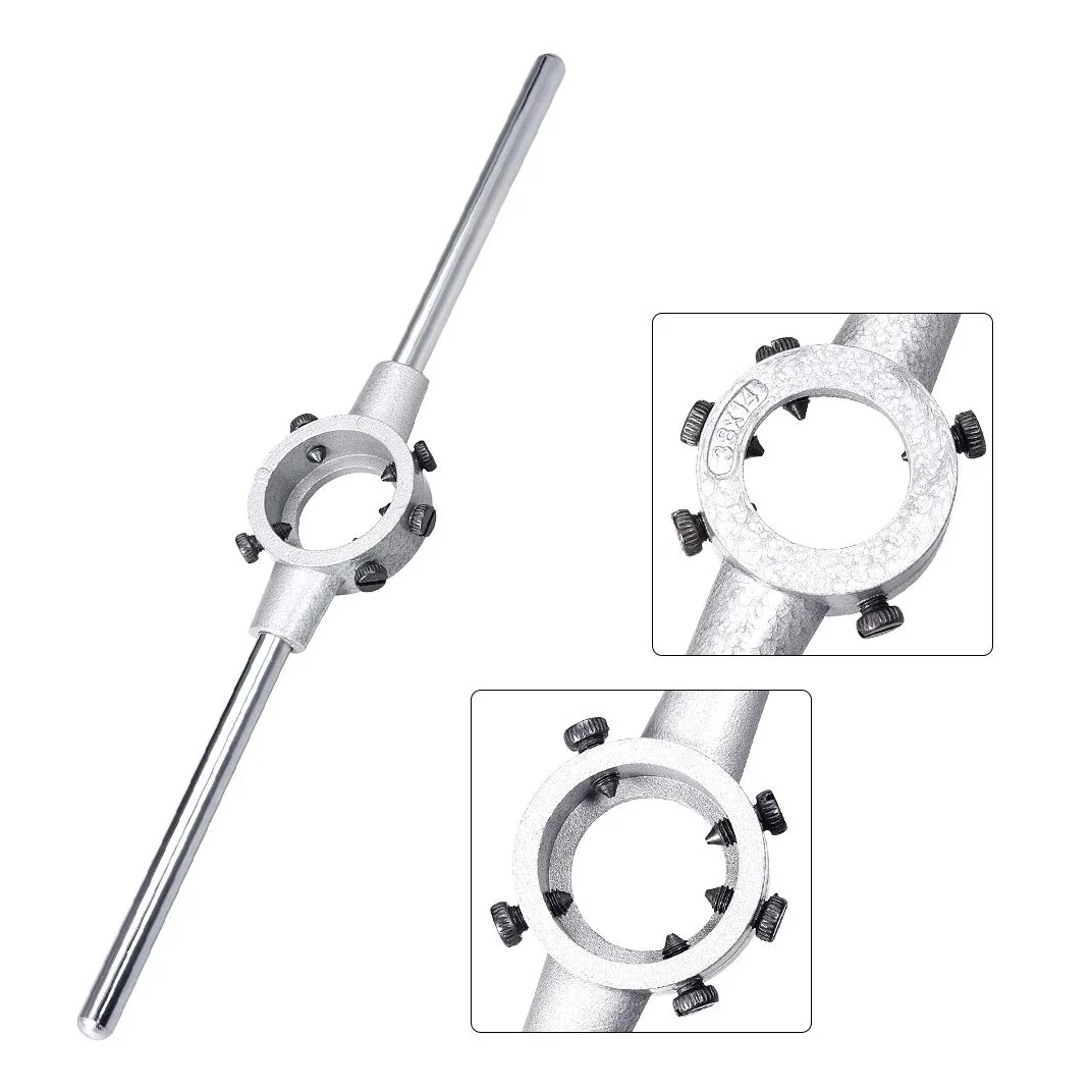 sourcing map Troquel Manija Llave 38mm Diámetro M12-M14 Métrico Redondo Portamatriz