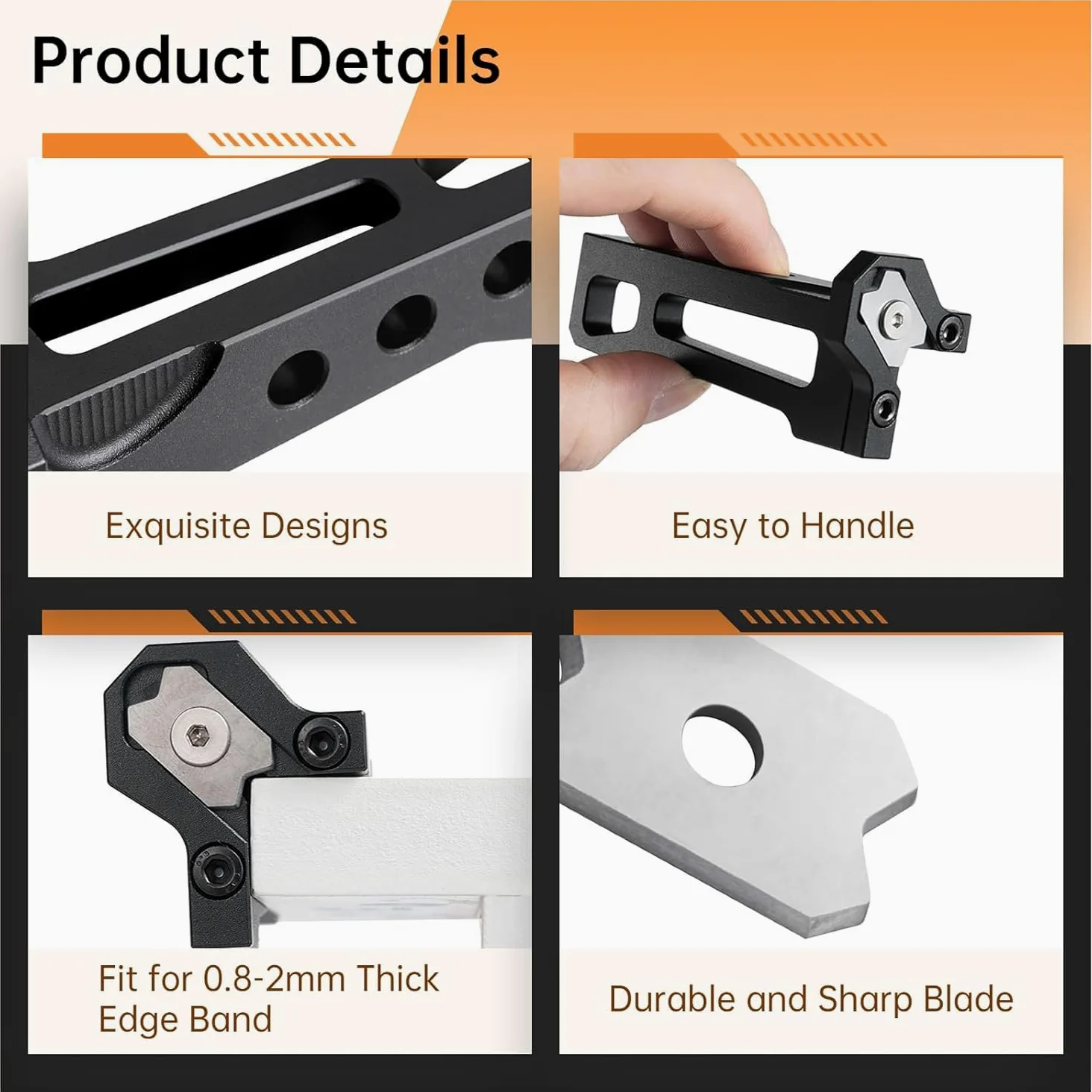 Recortadora de Bordes para Carpintería, Cepillo Carpintero de Arcos Profesional de Aleación de Aluminio para Bordes de 0,8-2mm, Cortabordes Manual, para Biselar, Alisar y Desbarbar